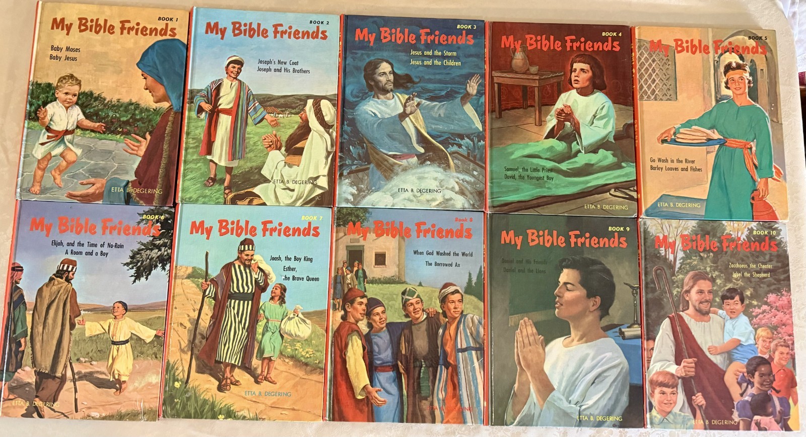 VINTAGE MY BIBLE FRIENDS Complete 10 BOOK SET BY By Etta B Degering 1960s VINTAGE MY BIBLE FRIENDS Complete 10 BOOK SET BY By Etta B Degering 1960s