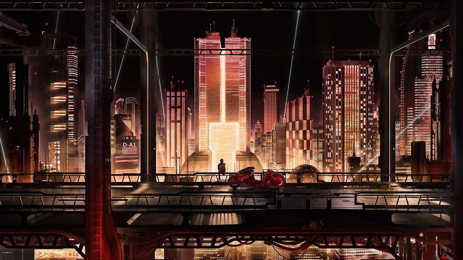Akira Dark City Anime Poster 11x17in Glossy High End Print Wall Art Decor