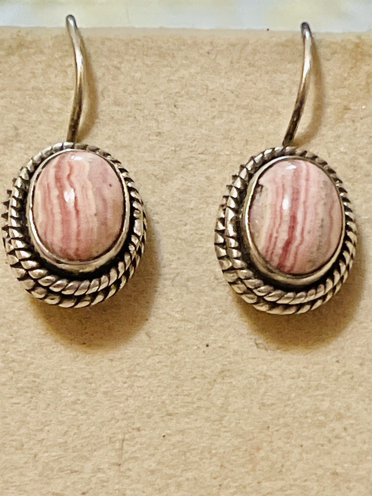 VTG Southwest Sterling Silver Rhodochrosite Earrings