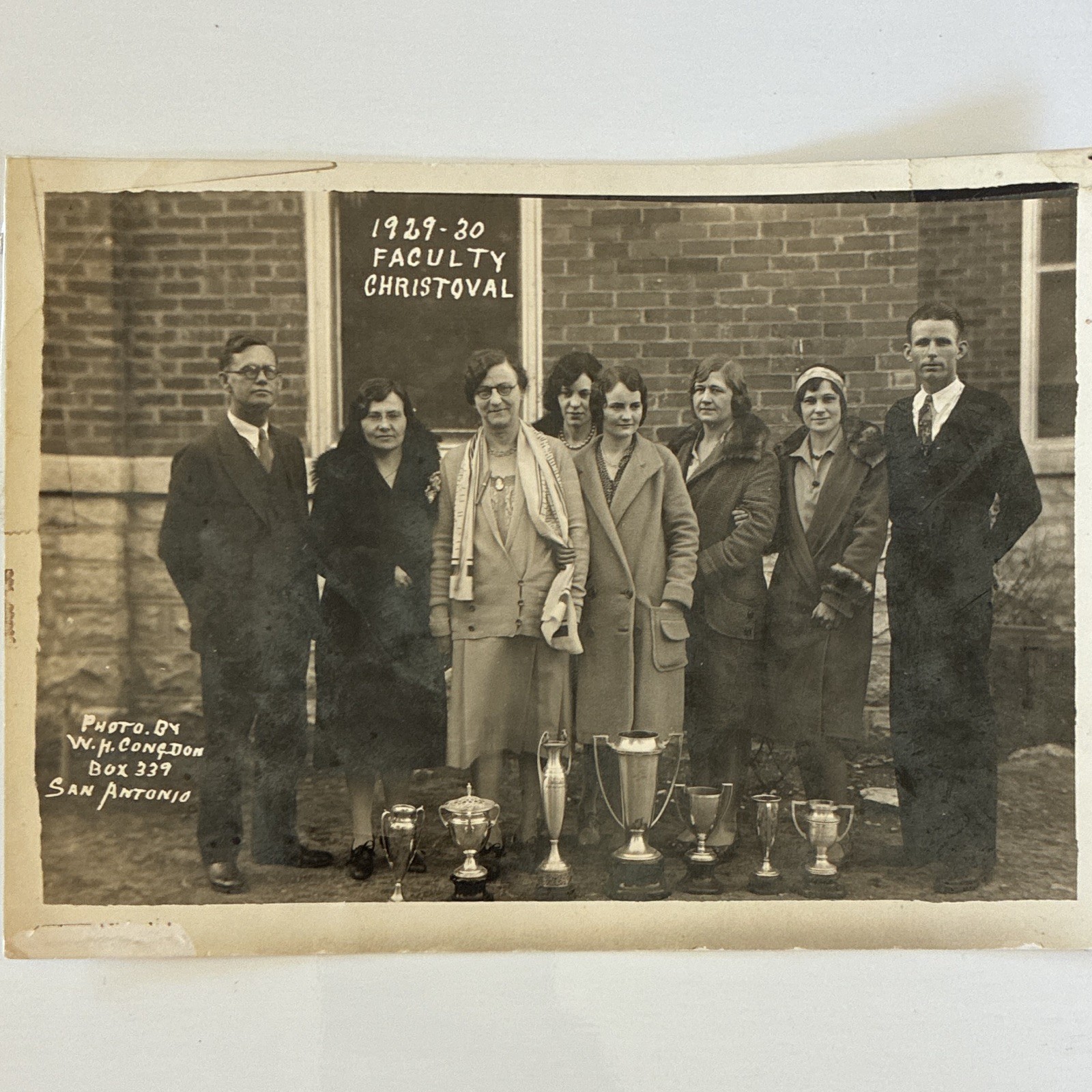 1929-30 Christoval TX Faculty School Group Photo W H Congdon San Antonio 1929-30 Christoval TX Faculty School Group Photo W H Congdon San Antonio