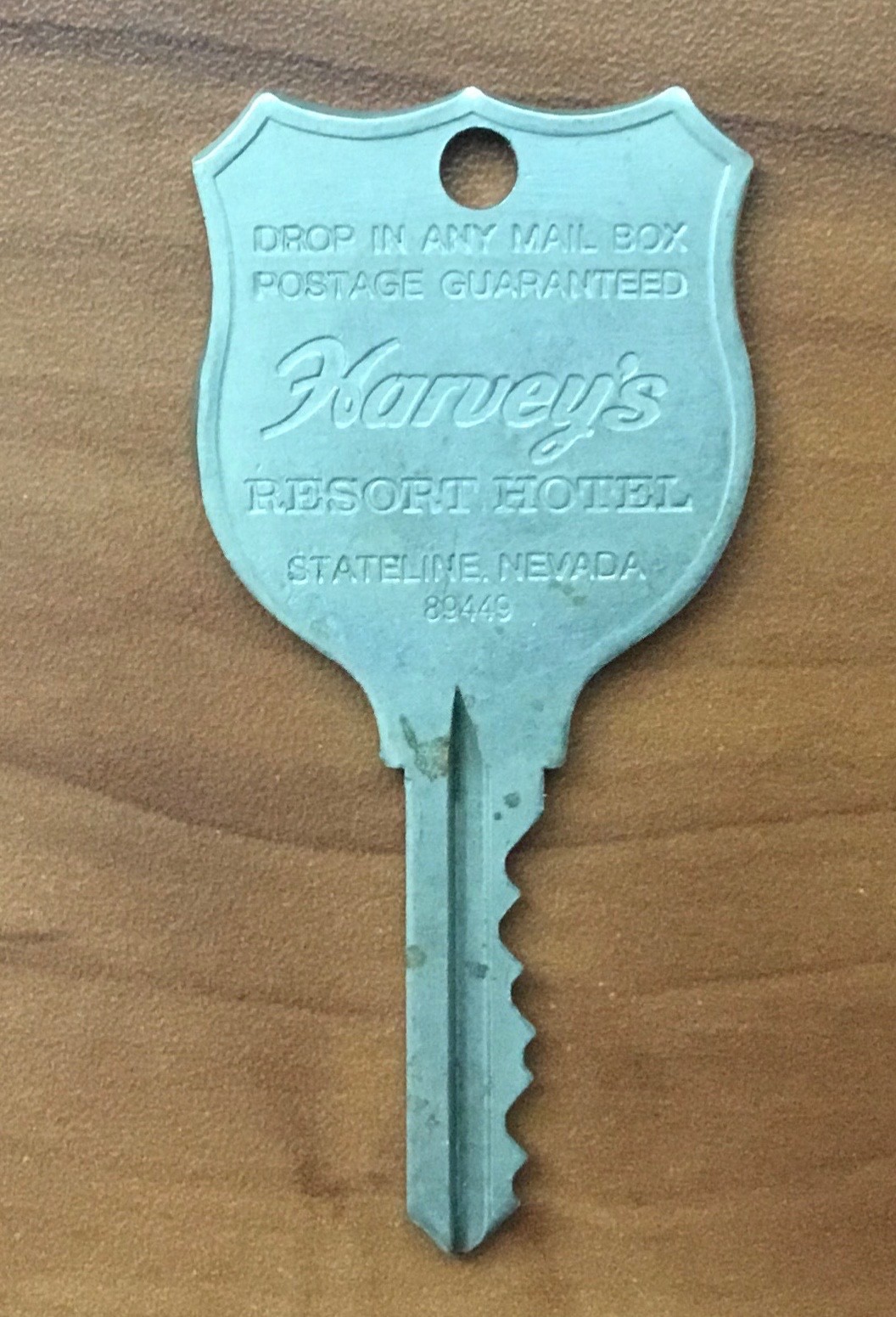 Vintage Harveys Casino / Hotel Stateline Nevada Hotel Room Key -1980 Bombing era