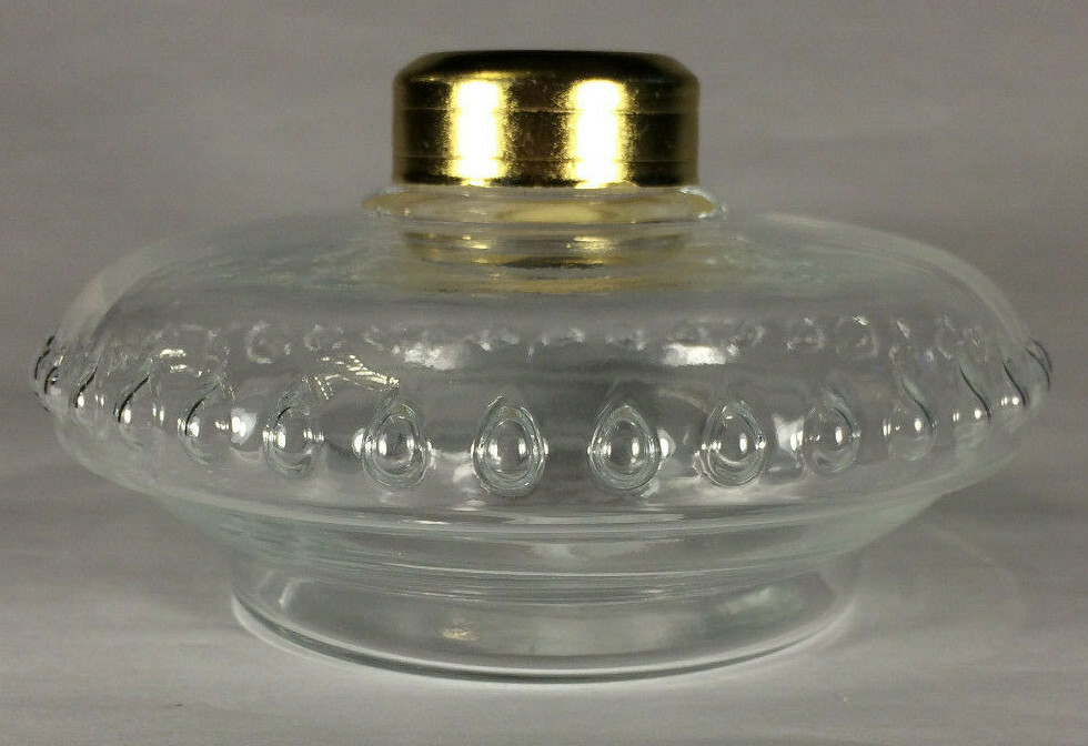 New Crystal Clear Glass Oil Lamp Font For Cast Iron Wall Bracket No. 2 Collar