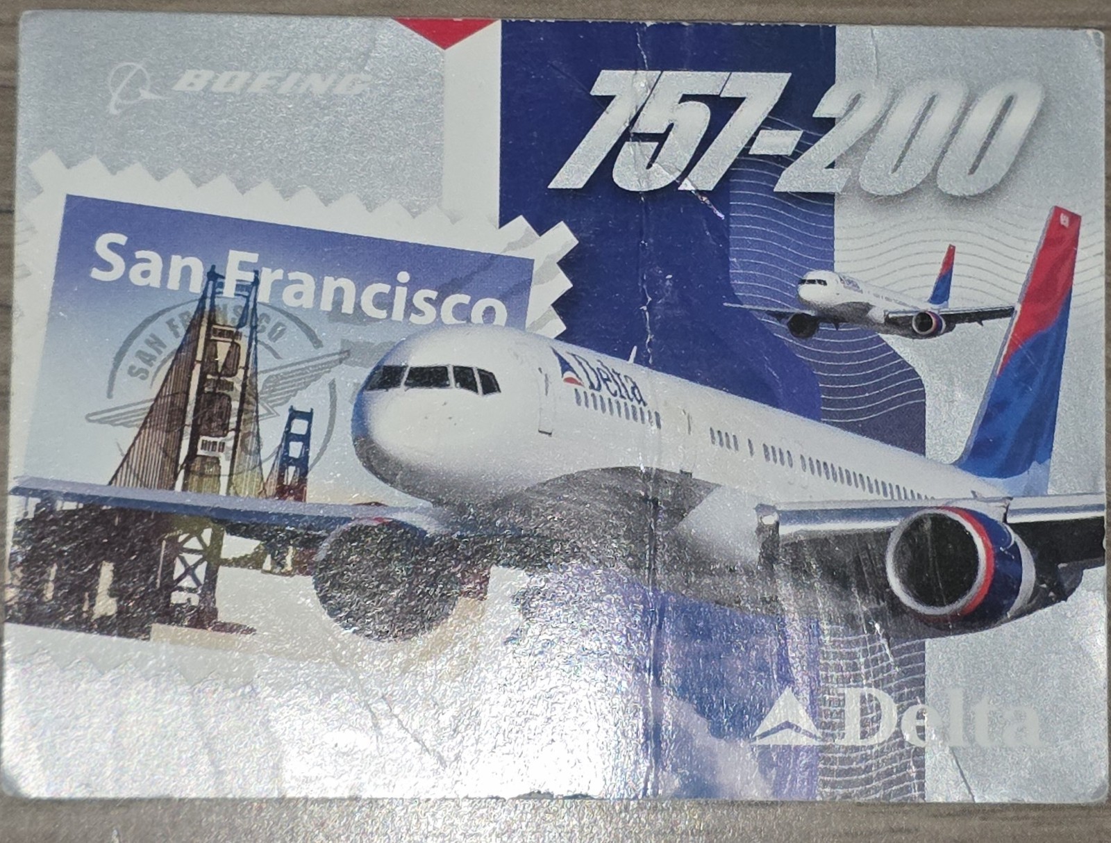 2004 Delta Airline Pilot Trading Card #17 San Francisco damaged