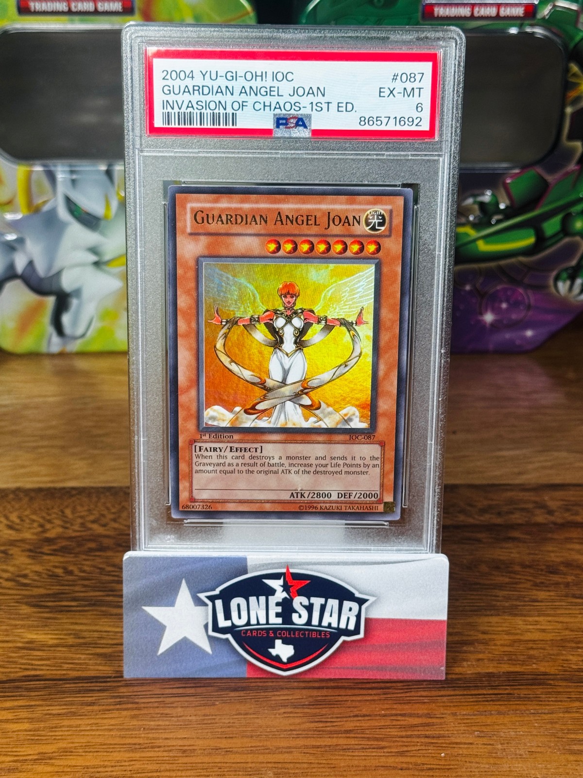 2004 Yu-Gi-Oh Invasion of Chaos Guardian Angel Joan 1st Edition #087 PSA 6