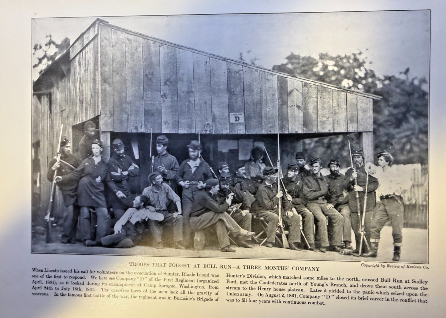 1912 Illustration Company D First Regiment At Bull Run Civil War