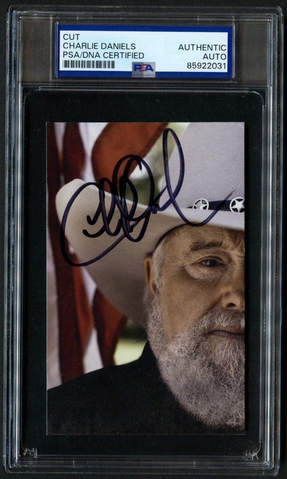 Charlie Daniels signed autograph 3x5 Singer Songwriter Cut PSA Slabbed Charlie Daniels signed autograph 3x5 Singer Songwriter Cut PSA Slabbed