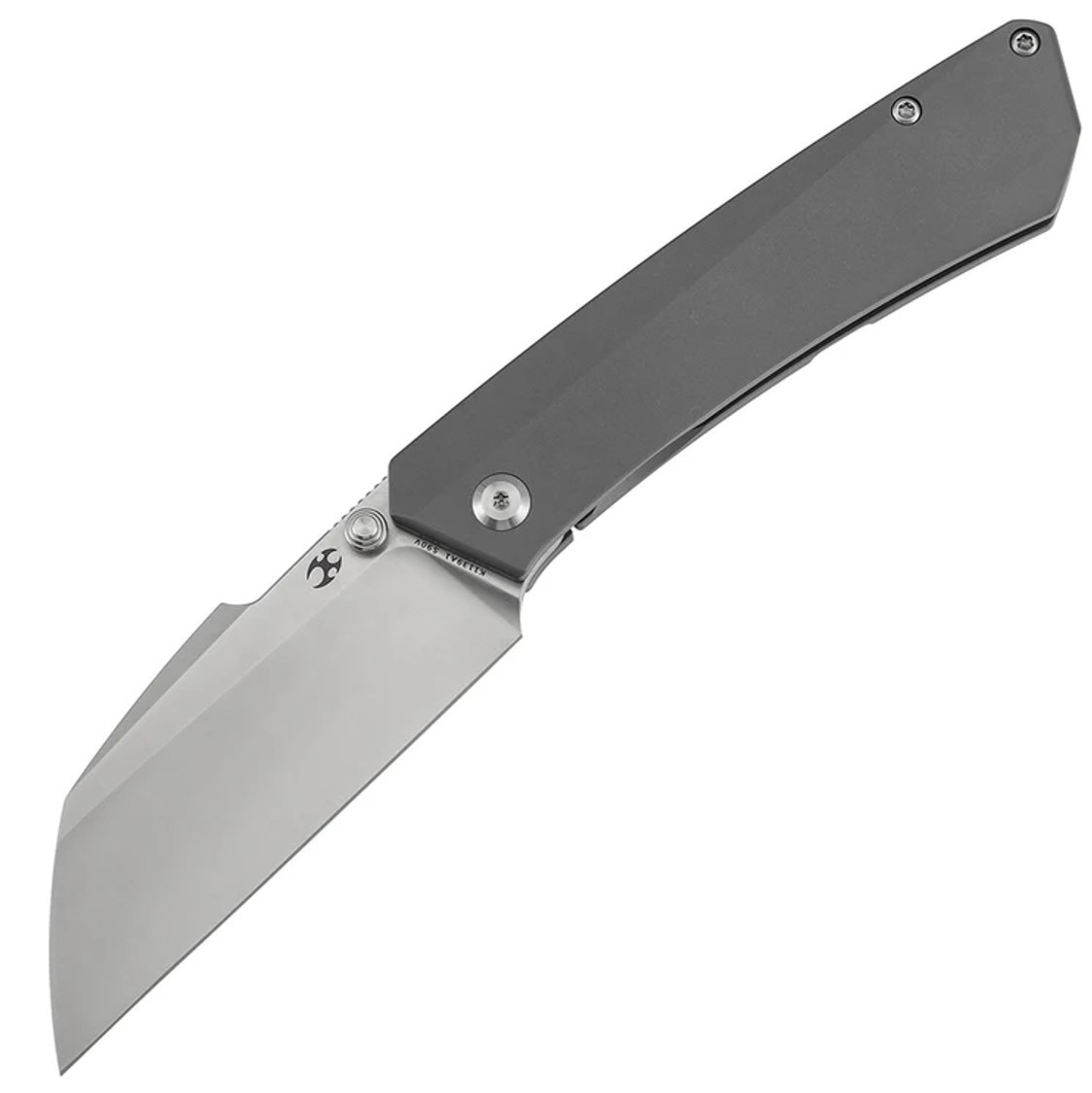 Kansept Knives Contra Framelock Gray Titanium Folding S90V Pocket Knife 1139A1