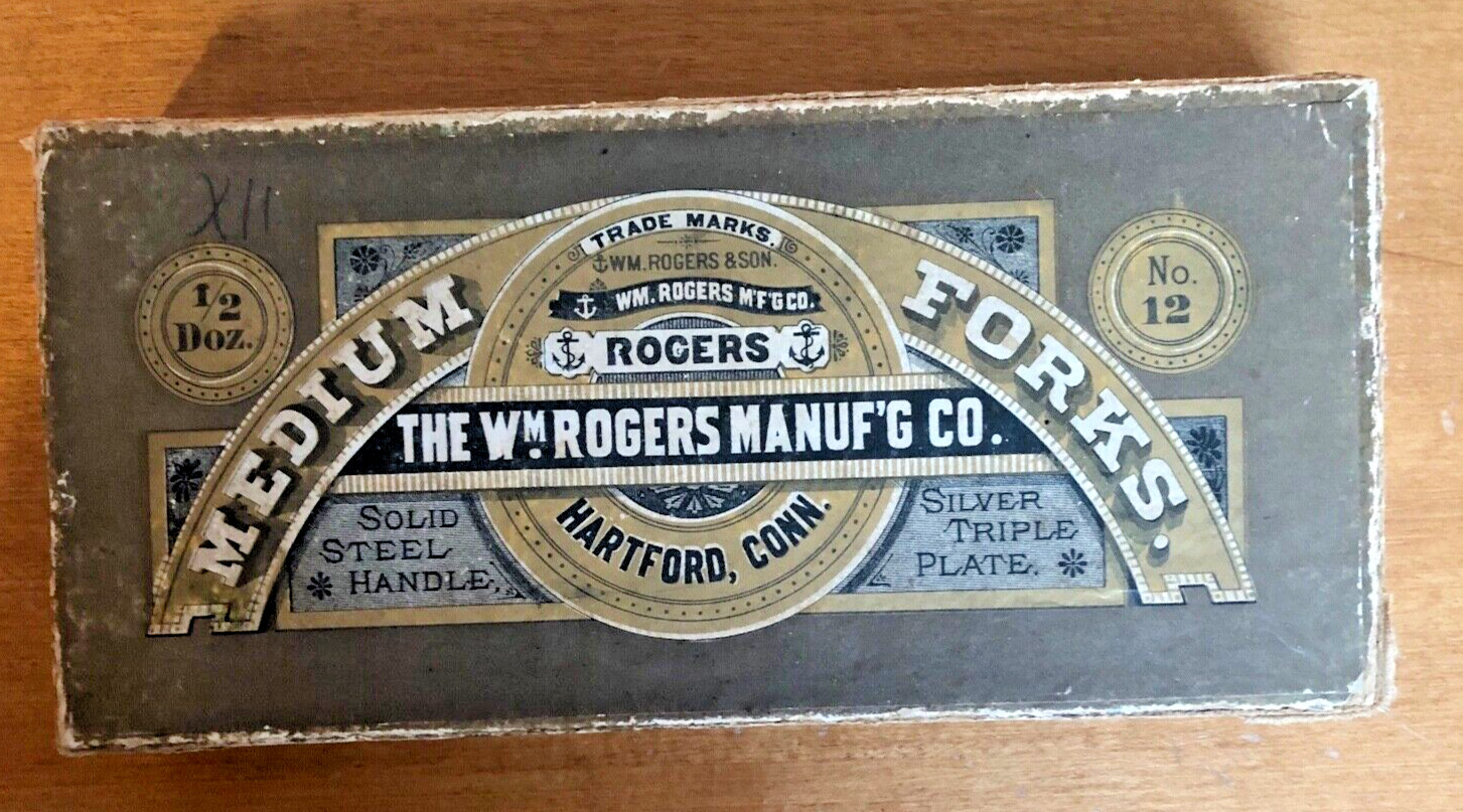 Antique Advertising Box The William Rogers Manufacturing Co & Son w/ Real Forks Antique Advertising Box The William Rogers Manufacturing Co & Son w/ Real Forks