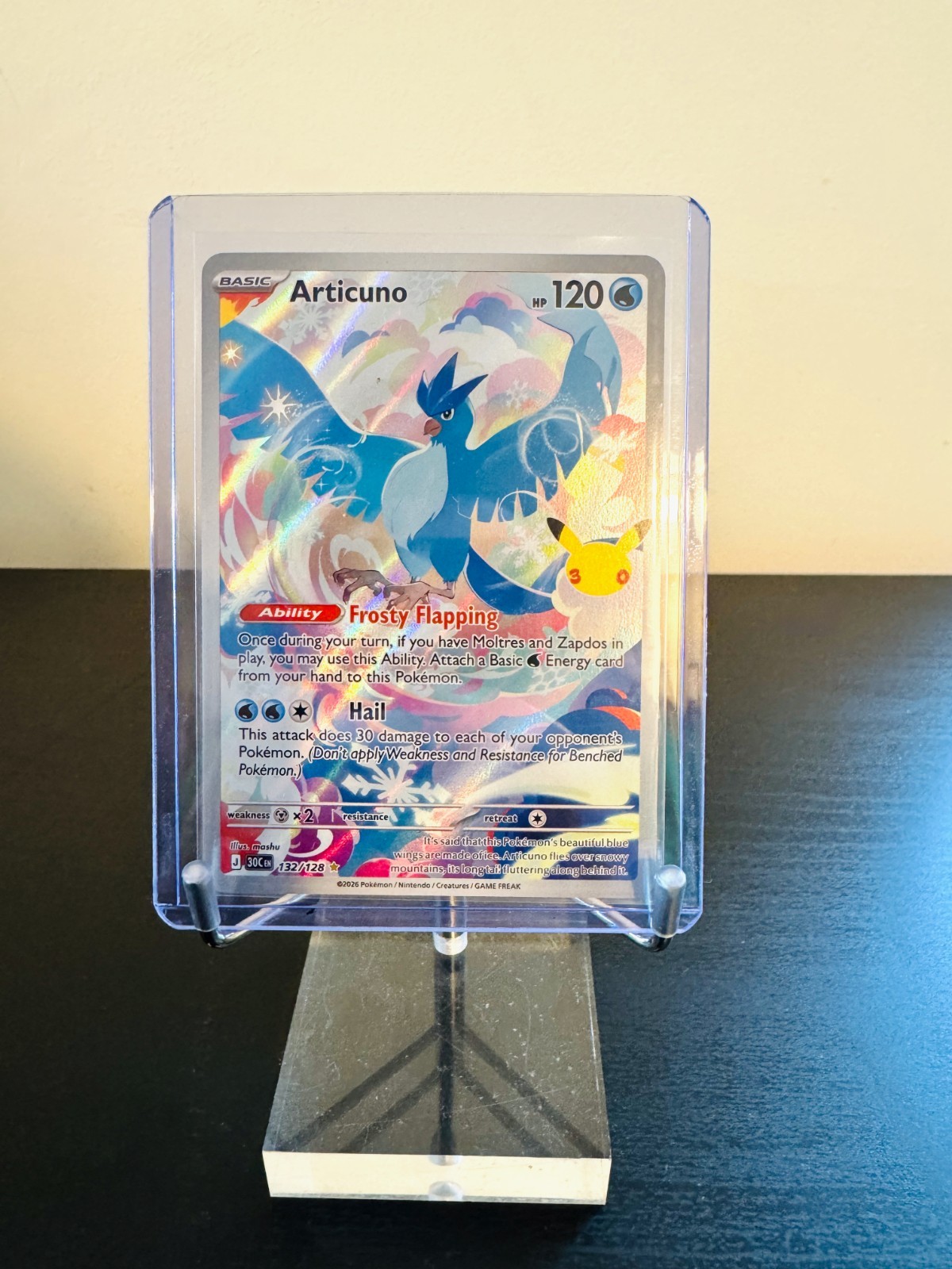 Articuno 132/128 Me: 30th Celebration Illustration Rare Holo