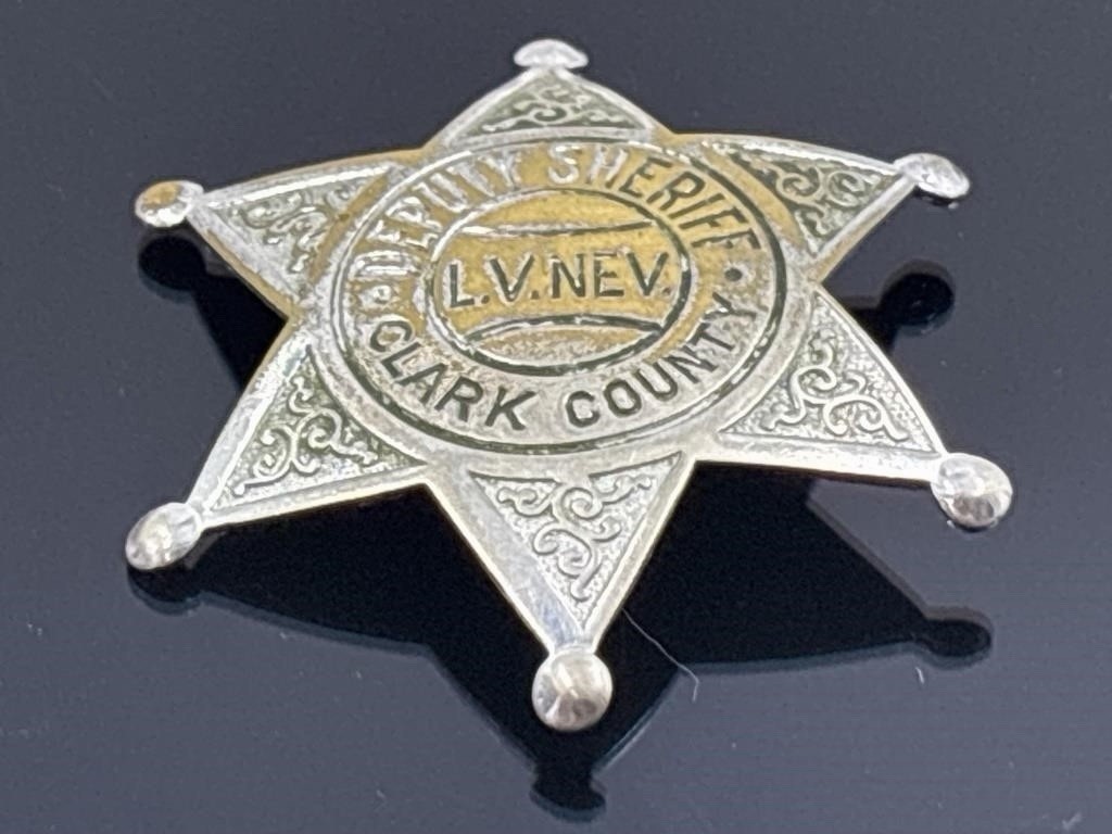 Vintage Clark Co. Deputy Sheriff 6-Point Star Badge Las Vegas, Nevada
