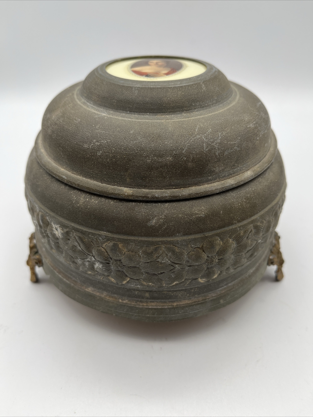 Vtg Thorens Switzerland Metal Powder Music Box Distributed by Silverite Co. Date