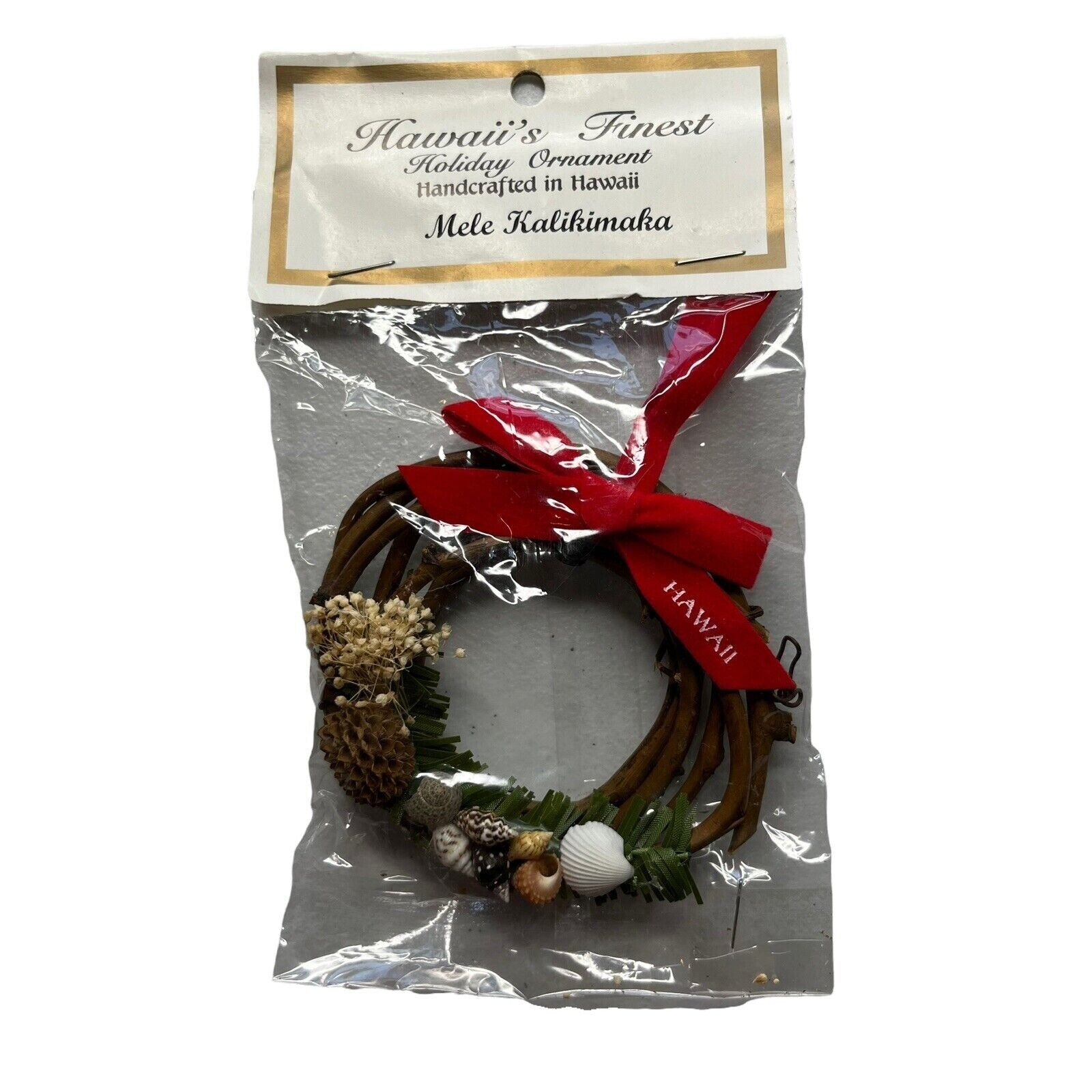 Hawaiis Finest Holiday Christmas Ornament Wreath Sea Shells New