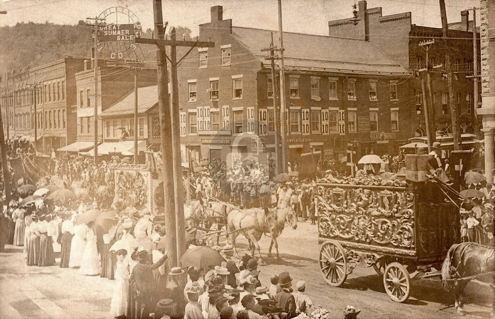 Circus On Center & Main Street Montpelier Vermont VT RPPC Photo Postcard COPY