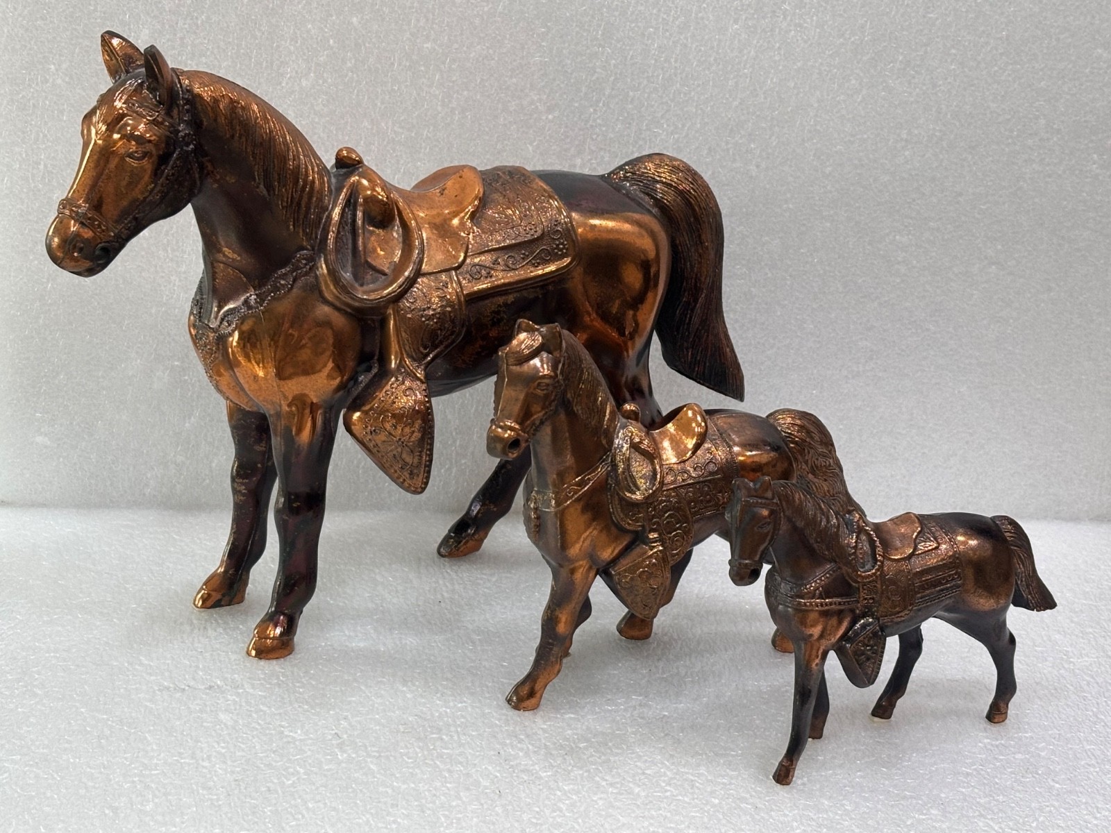 Vintage Copper Horse 3pc set