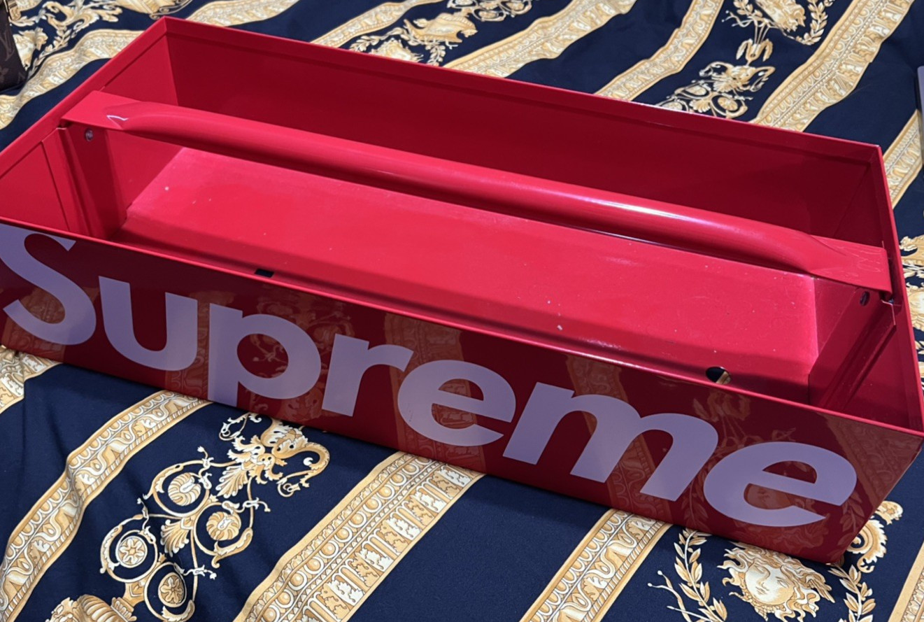AUTHENTIC New Mac Tools X SUPREME Tote Tray Tool Box Organizer W Handle SS24 Red