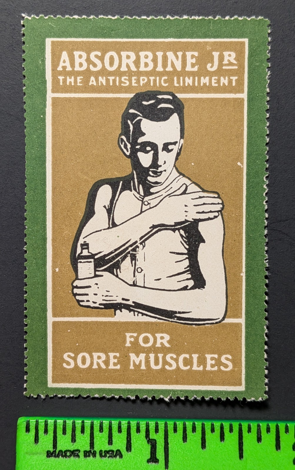 Vintage Absorbine Sore Muscles Poster Stamp Vintage Absorbine Sore Muscles Poster Stamp