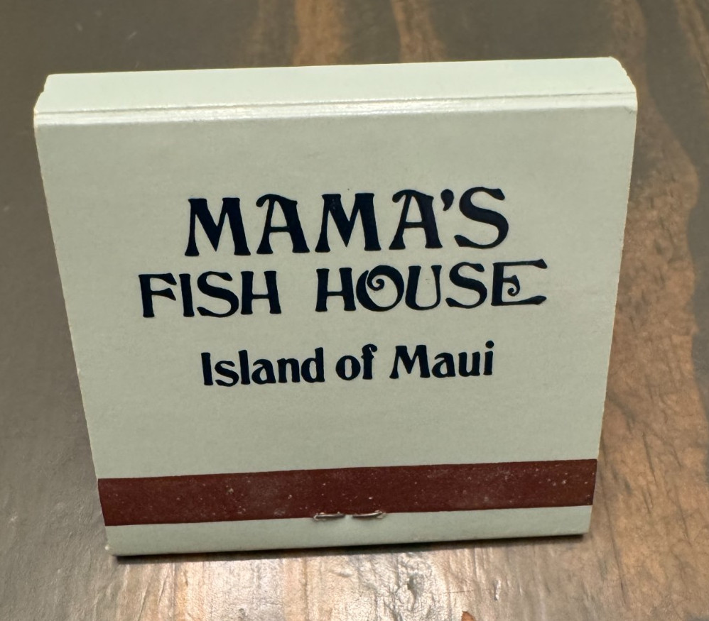 Mama\'s Fish House, Paia, Maui ~ Perfect Condition, 30-stick Matchbook, Unstruck
