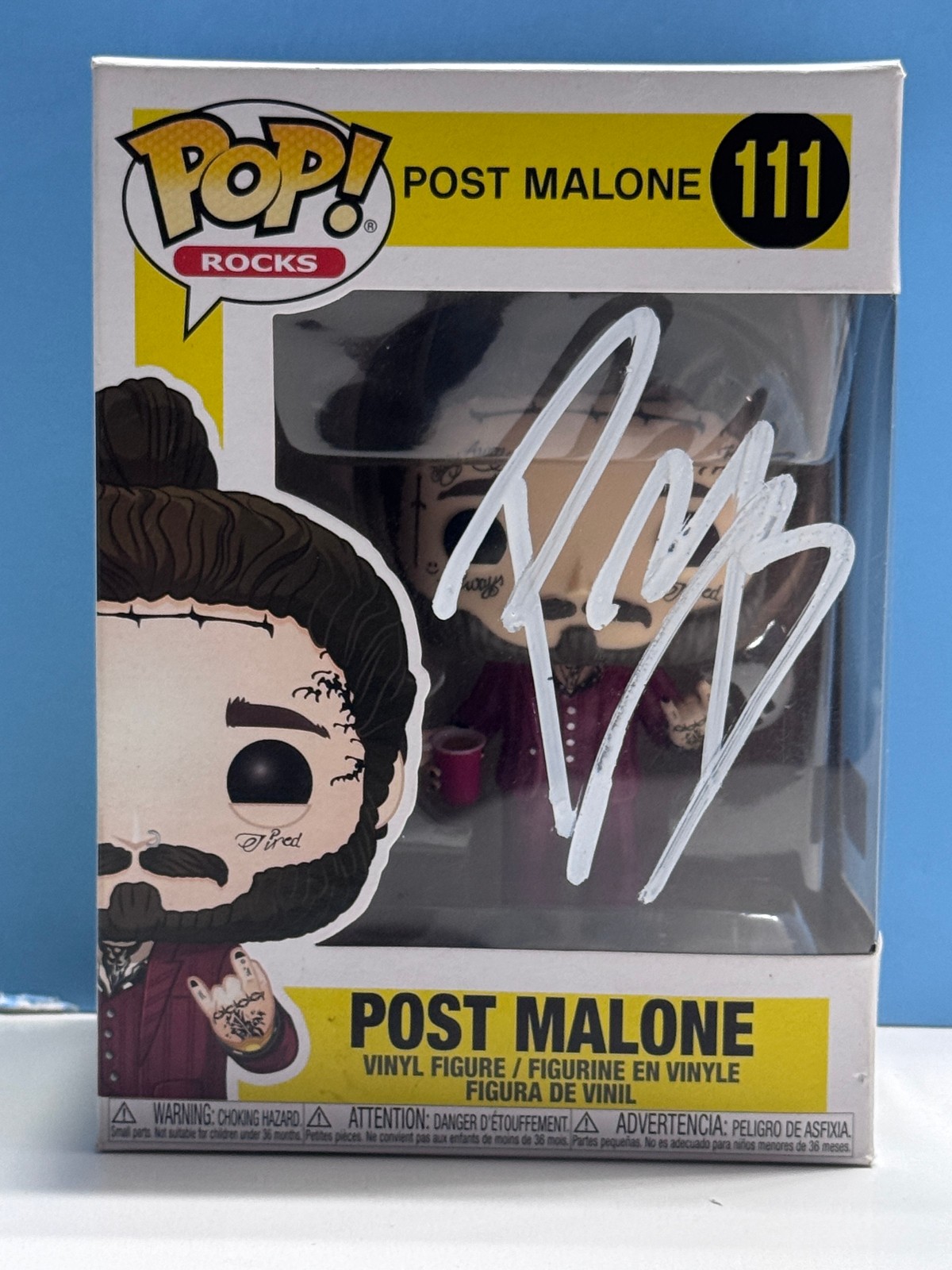 Funko Pop Rocks POST MALONE #111 SIGNED AUTHENTICATED with COA  & CASE