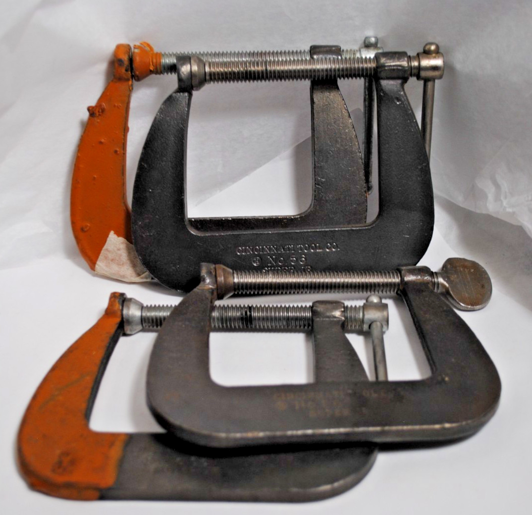 Cincinnati Tools No. 56 Super Jr. C-Clamps - Made in U.S.A. Lot of 4 Cincinnati Tools No. 56 Super Jr. C-Clamps - Made in U.S.A. Lot of 4