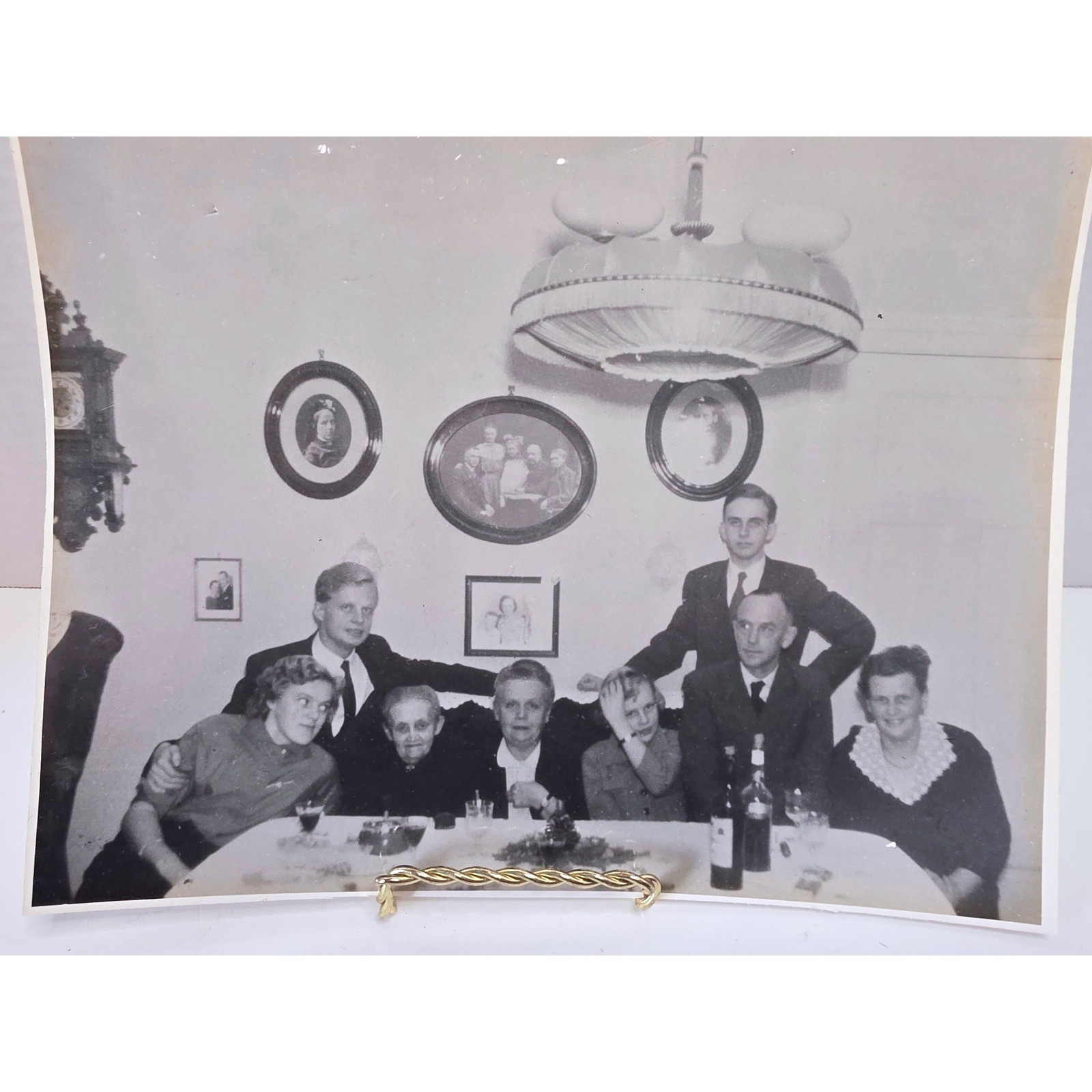Vintage Black and White Family Dinner Photo Mid-Century Found Art Ephemera 8X10 Vintage Black and White Family Dinner Photo Mid-Century Found Art Ephemera 8X10