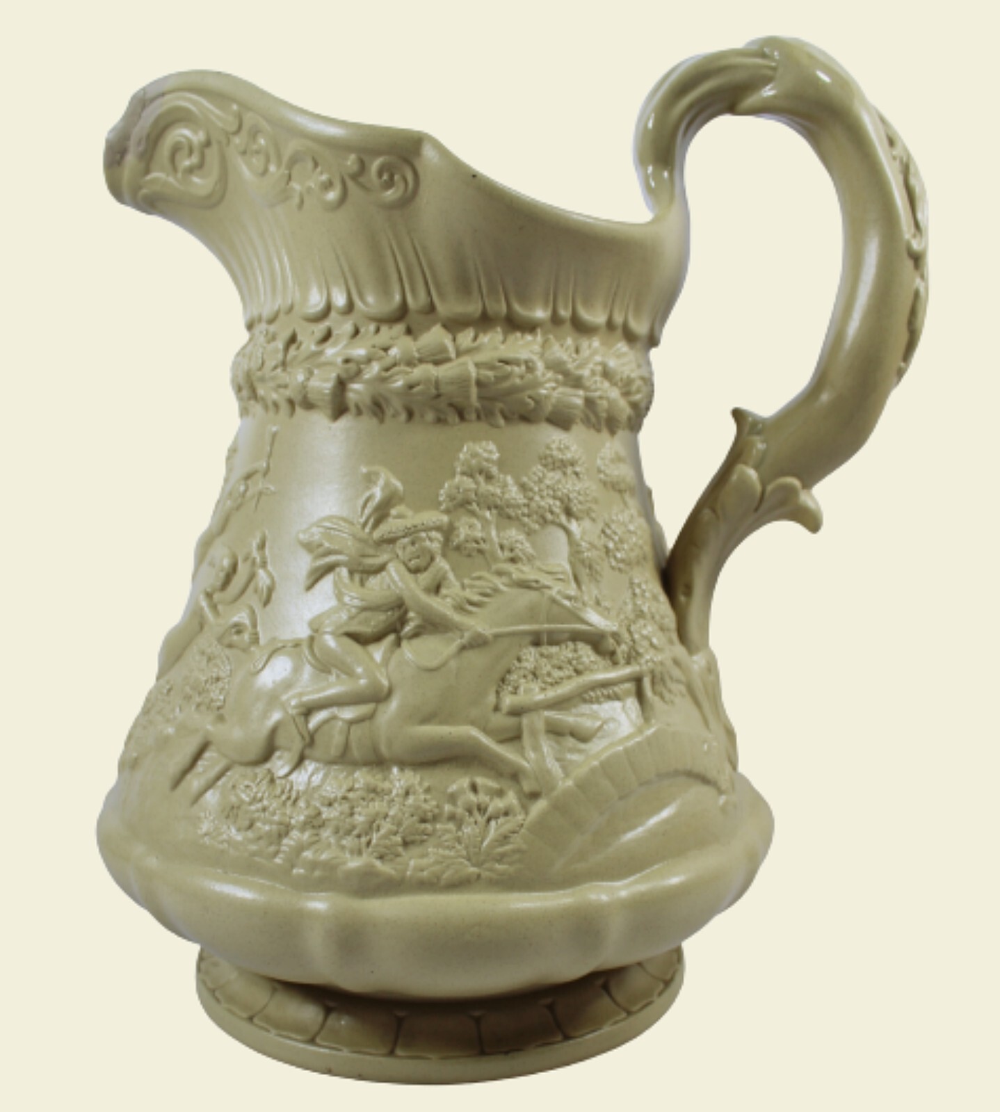 Antique Ridgway England Drabware Pitcher Tam O\'Shanter Design FREE USA SHIPPING