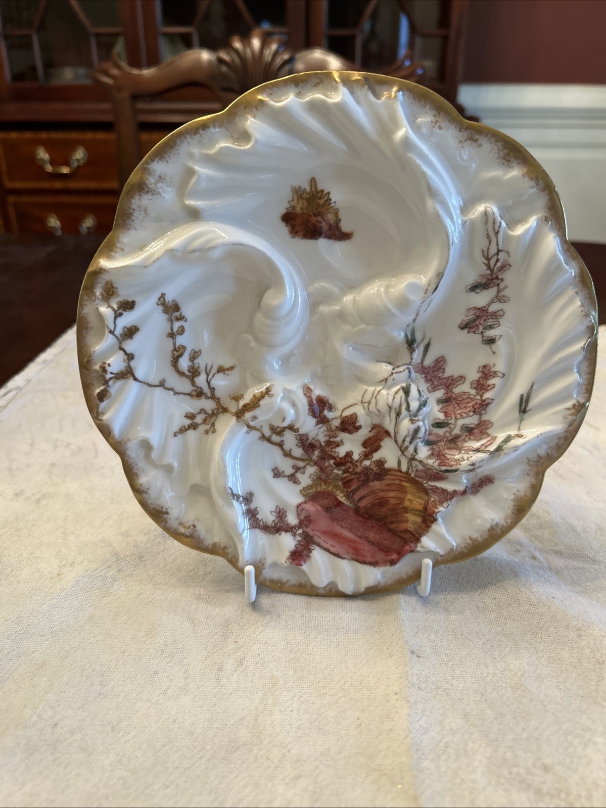 Antique Haviland CFH GDM Limoges France Oyster Plate  1890’s Highly Decorated
