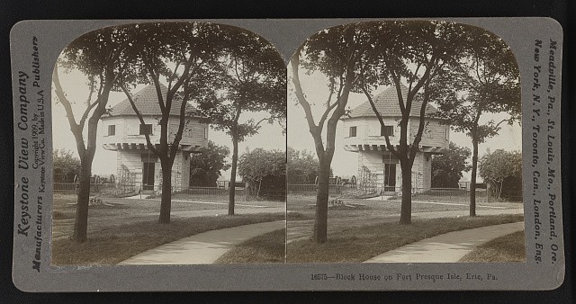 Photo:Erie Pa 1909 Fort Presque Isle Block House View Stereoview