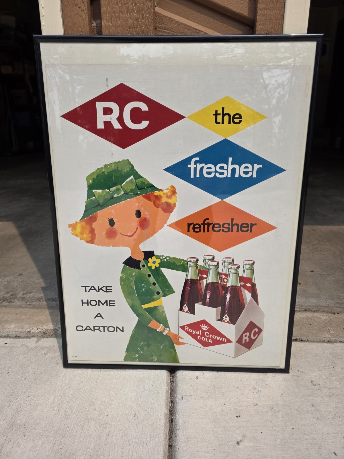 Vintage Old & Original 1961 Royal Crown Cola Cardboard Sign – RC \