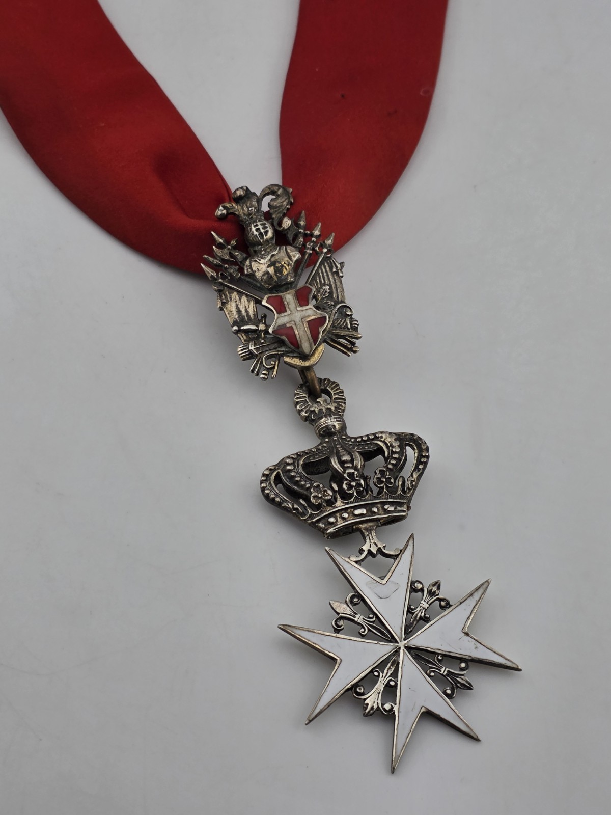 Ultra Rare Original Sovereign Military Order of Malta, Grace Neck Badge Red Ultra Rare Original Sovereign Military Order of Malta, Grace Neck Badge Red