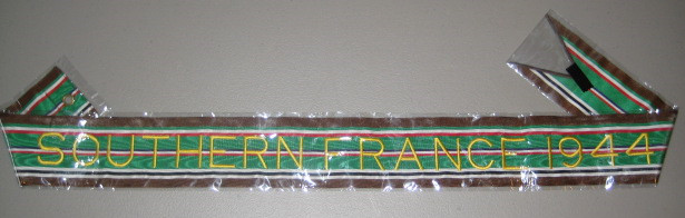 Southern France 1944 WWII LARGE Regimental Campaign Streamer - Battle Streamer