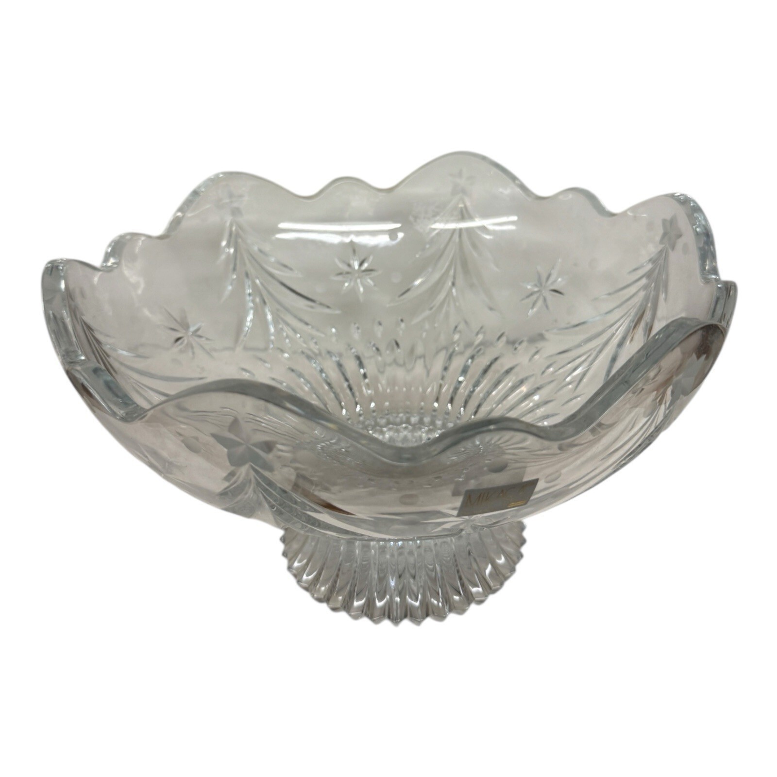 Celebrations by Mikasa Crystal Glass Bowl Footed Christmas Night  Collection 10”