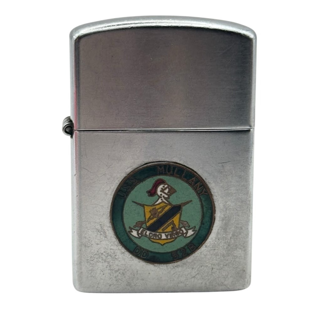 Vintage Konwal Super USS Mullany DD-528 Navy Ship Chrome Pocket Lighter Japan Vintage Konwal Super USS Mullany DD-528 Navy Ship Chrome Pocket Lighter Japan