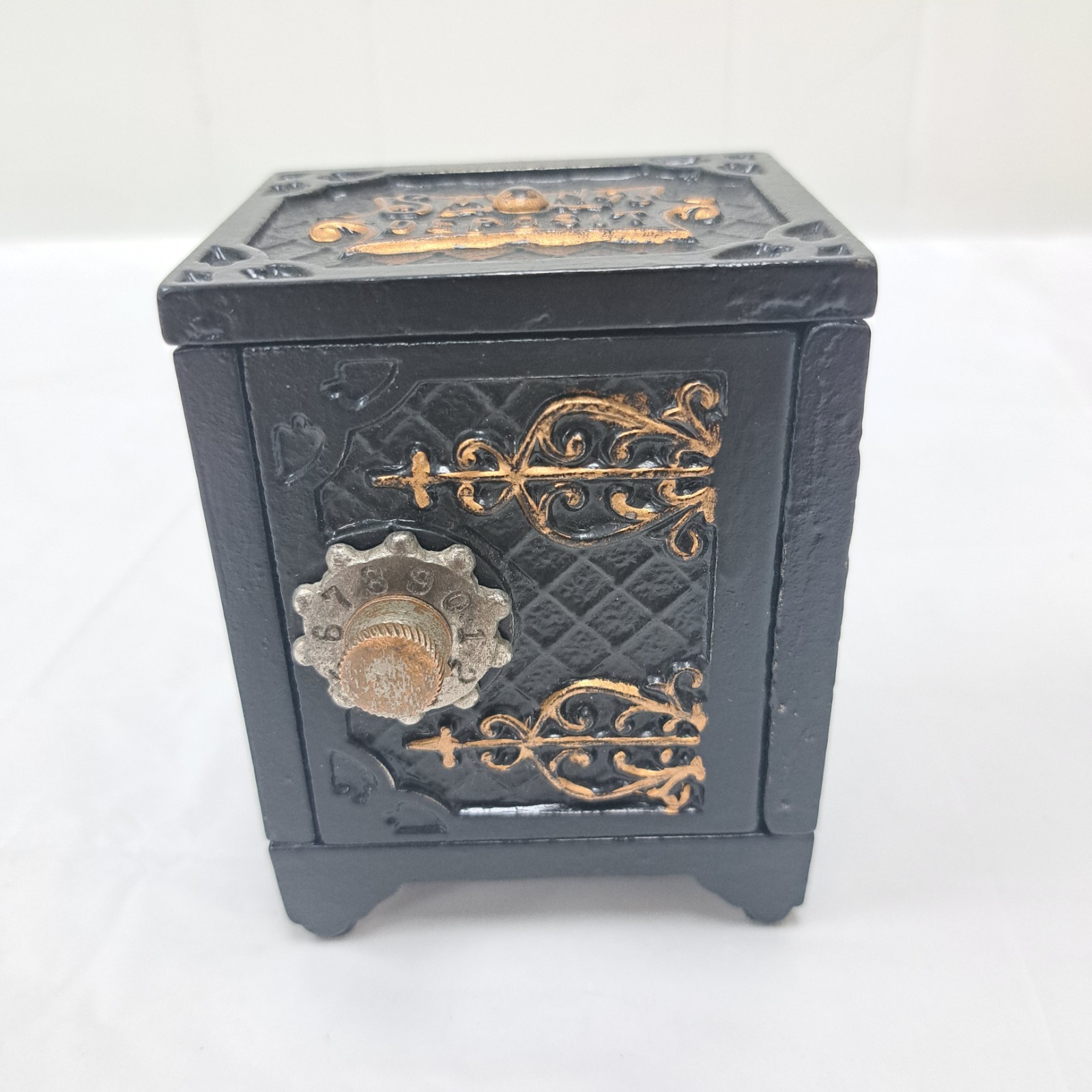 Antique Kenton Cast Iron Safe Bank Working Lock Savings Deposit Box