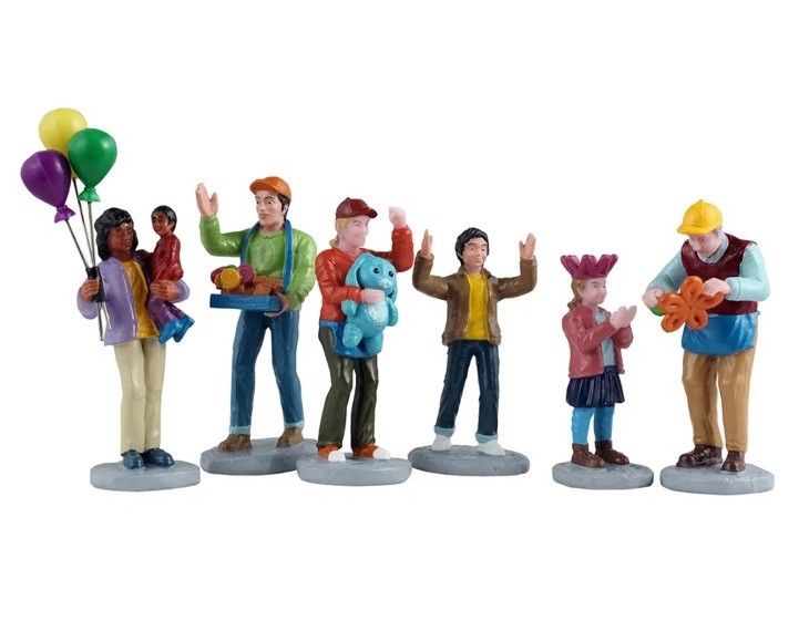 Lemax Fun At The Carnival Holiday Village Circus Midway Figures - Set of 6