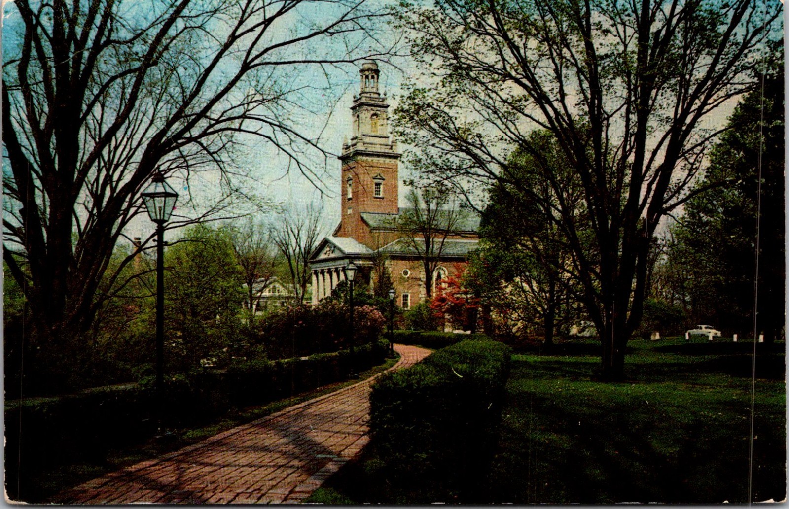 Chapel Walk Leading Swasey Observatory Granville OH Vintage Postcard 4P16-19