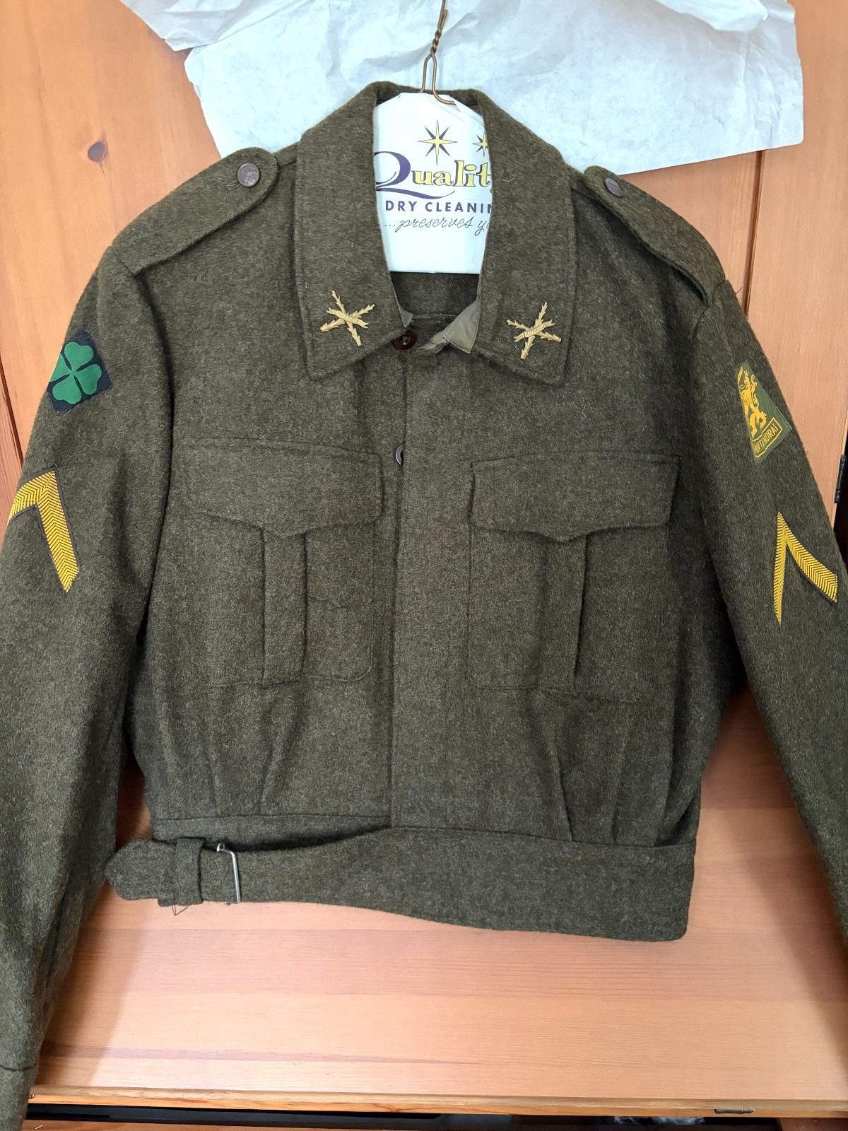 1958 Dutch Military Motecht Mitin Wool Jacket Army Green w 