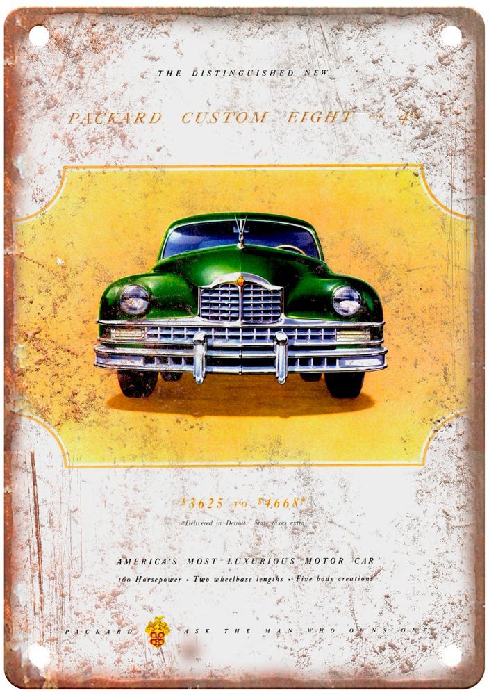 1948 Packard Vintage Automobile Ad Retro Look Reproduction Metal Sign A3343 1948 Packard Vintage Automobile Ad Retro Look Reproduction Metal Sign A3343
