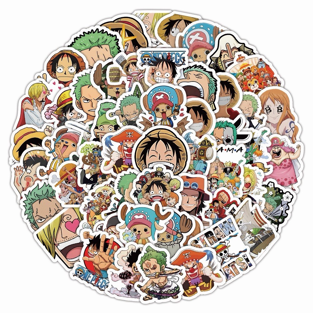 One Piece 100 Pack Sticker Animation Set Waterproof Anime Decals - US Seller