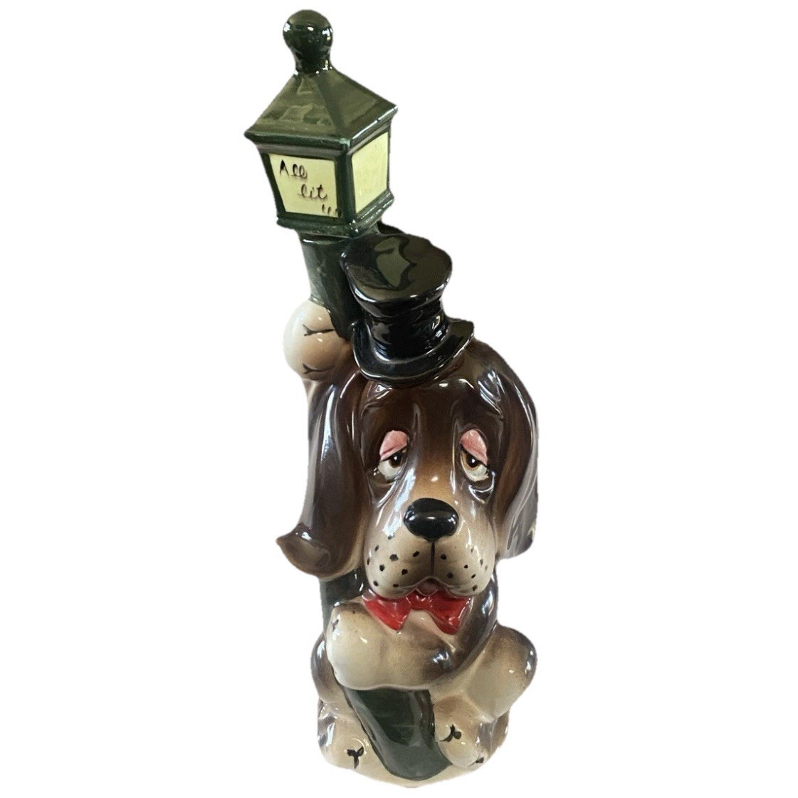 VTG 60’s “All Lit Up” Hungover Hound Dog Decanter Lantern Stopper - MCM Barware VTG 60’s “All Lit Up” Hungover Hound Dog Decanter Lantern Stopper - MCM Barware
