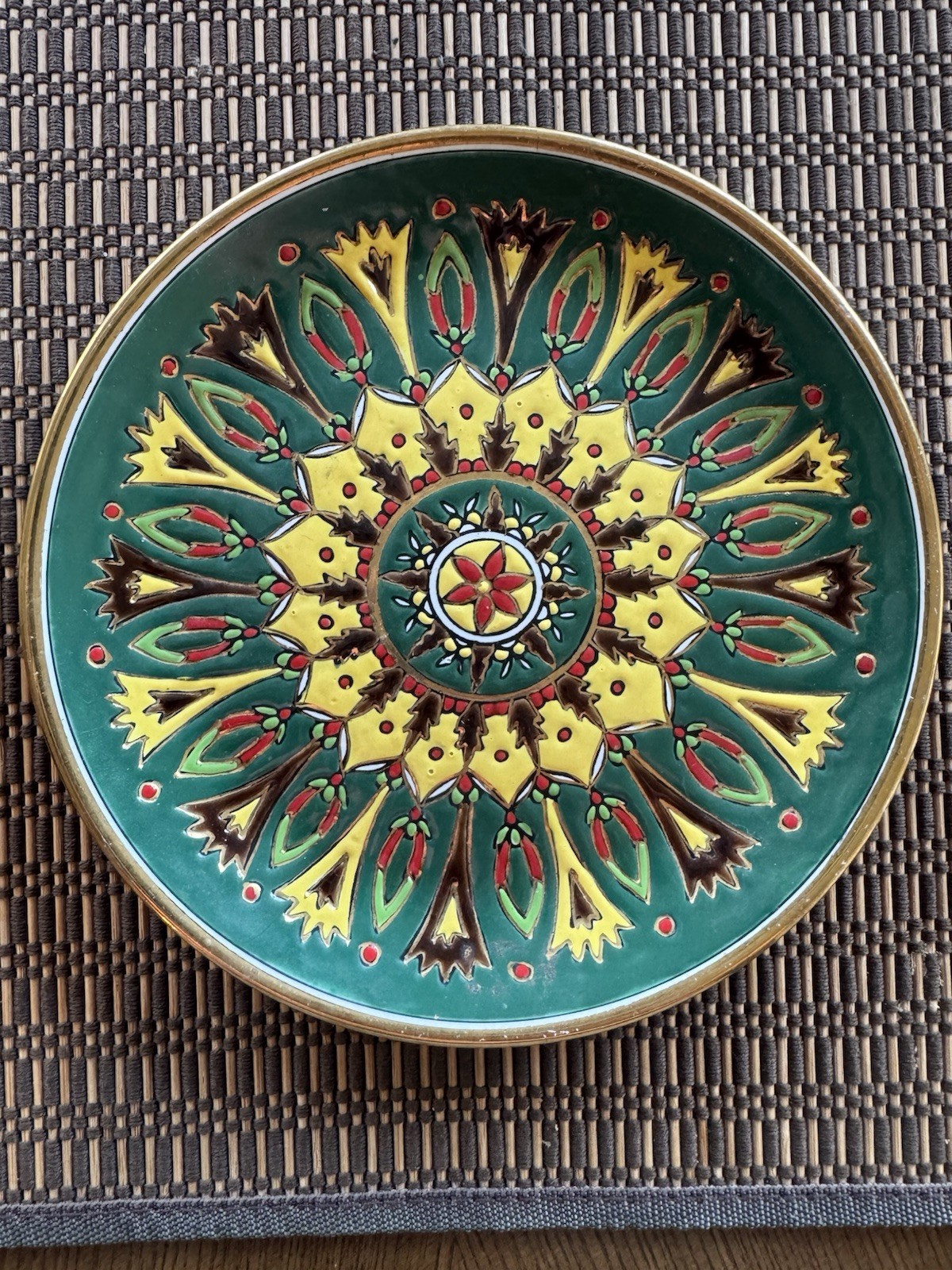Neofitou Keramik Greek Wall Plate 8.25” Faliraki Rodos Floral Handmade