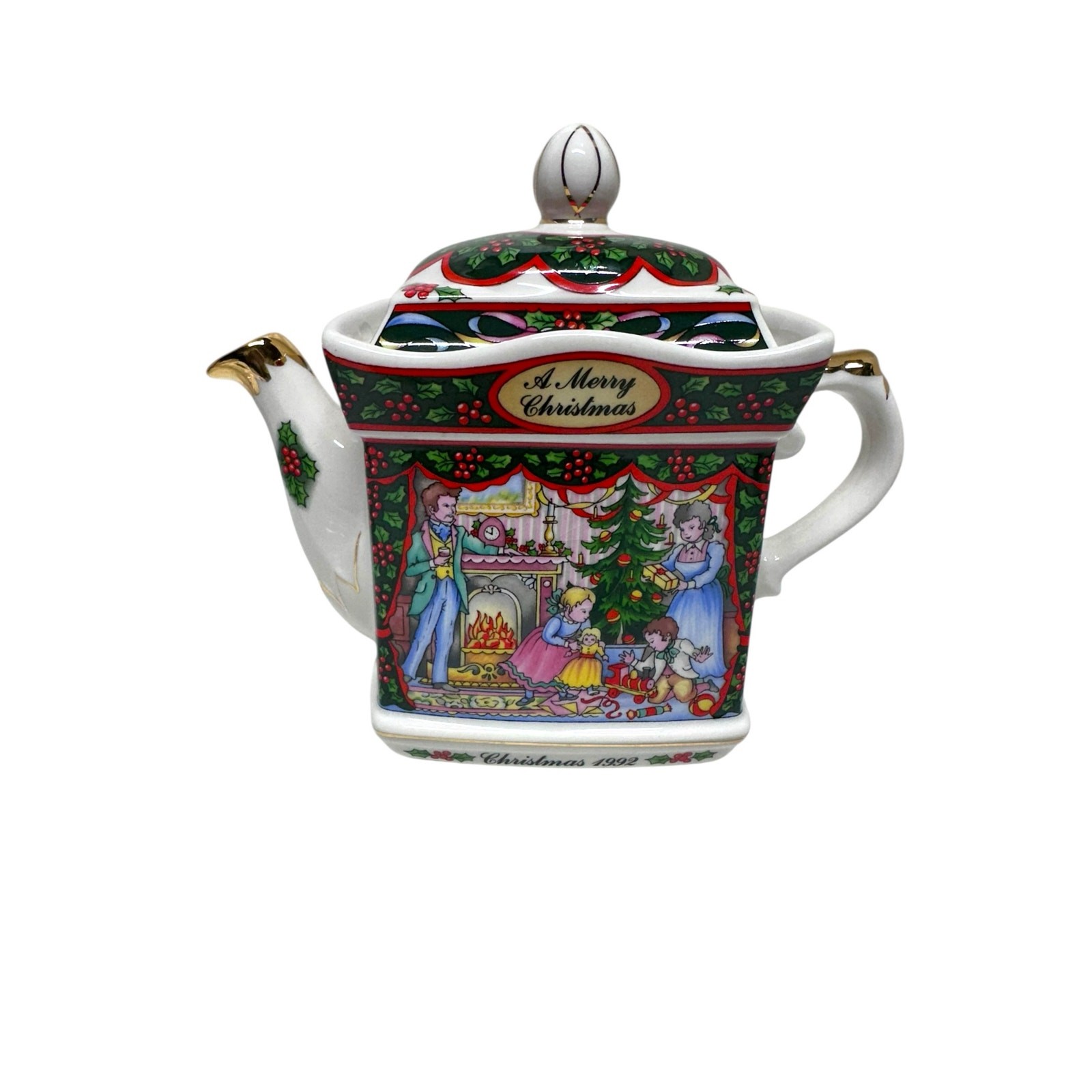 Vintage Sadler Collectible Christmas Teapot-Savoy \