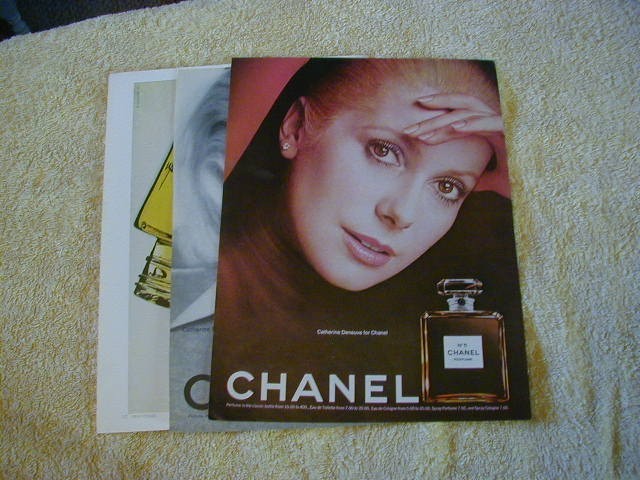 Vintage lot of 3 Chanel no 5 perfume magazine print ads 1974 1975 1982