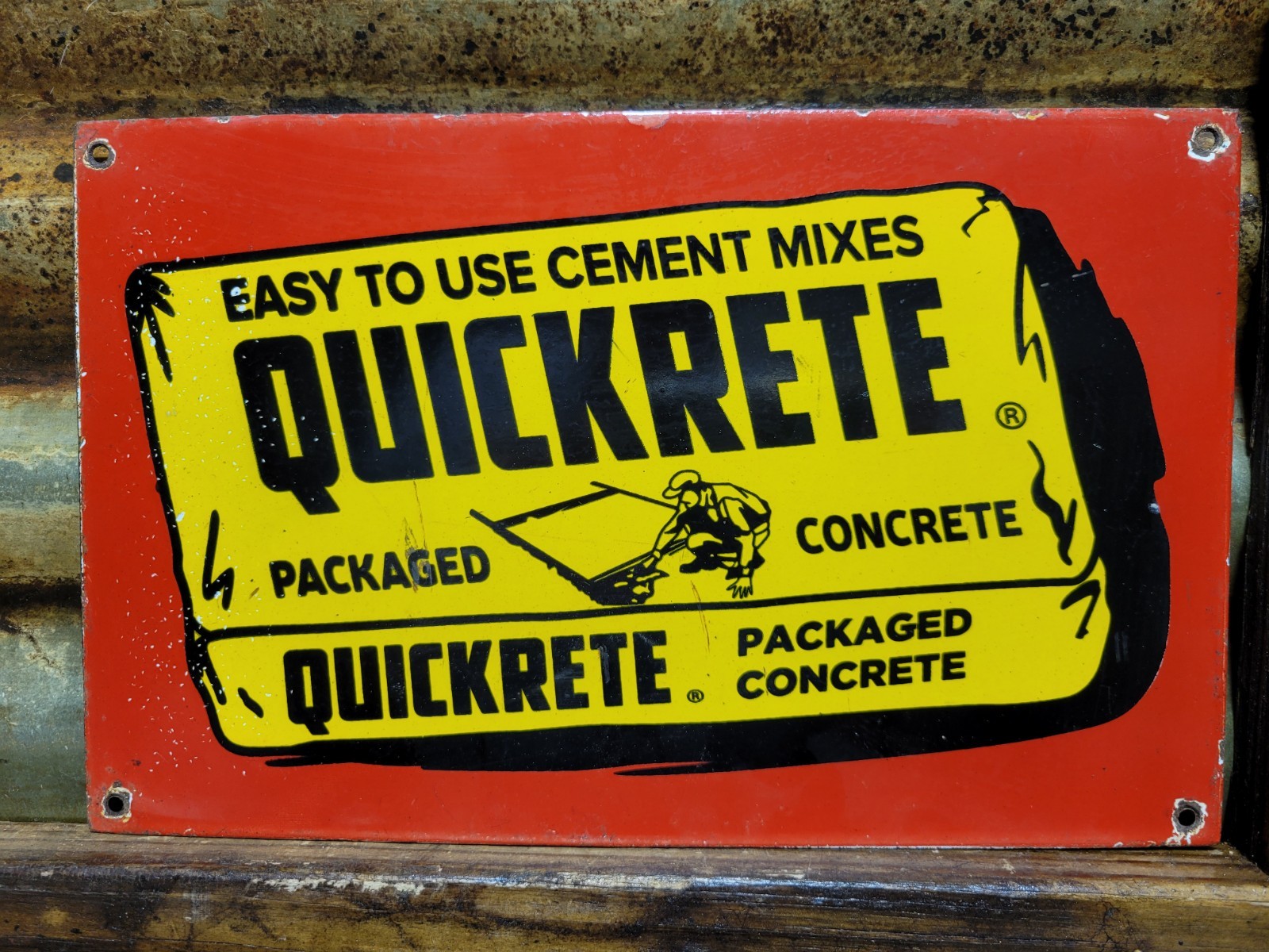 VINTAGE CONCRETE PORCELAIN SIGN QUICKRETE CONSTRUCTION PAVING CEMENT MATERIAL 12 VINTAGE CONCRETE PORCELAIN SIGN QUICKRETE CONSTRUCTION PAVING CEMENT MATERIAL 12