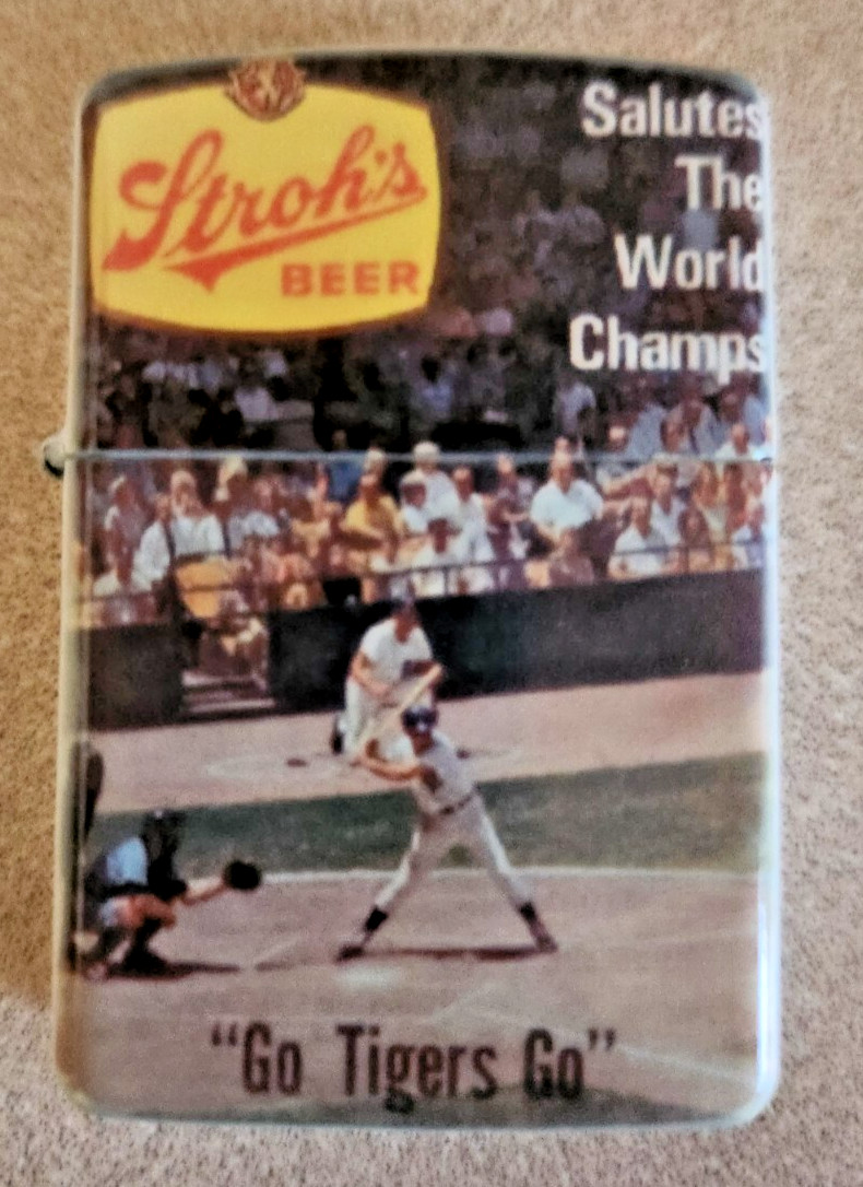 Detroit Tigers World Series Flip Top Lighter - Stroh's Beer