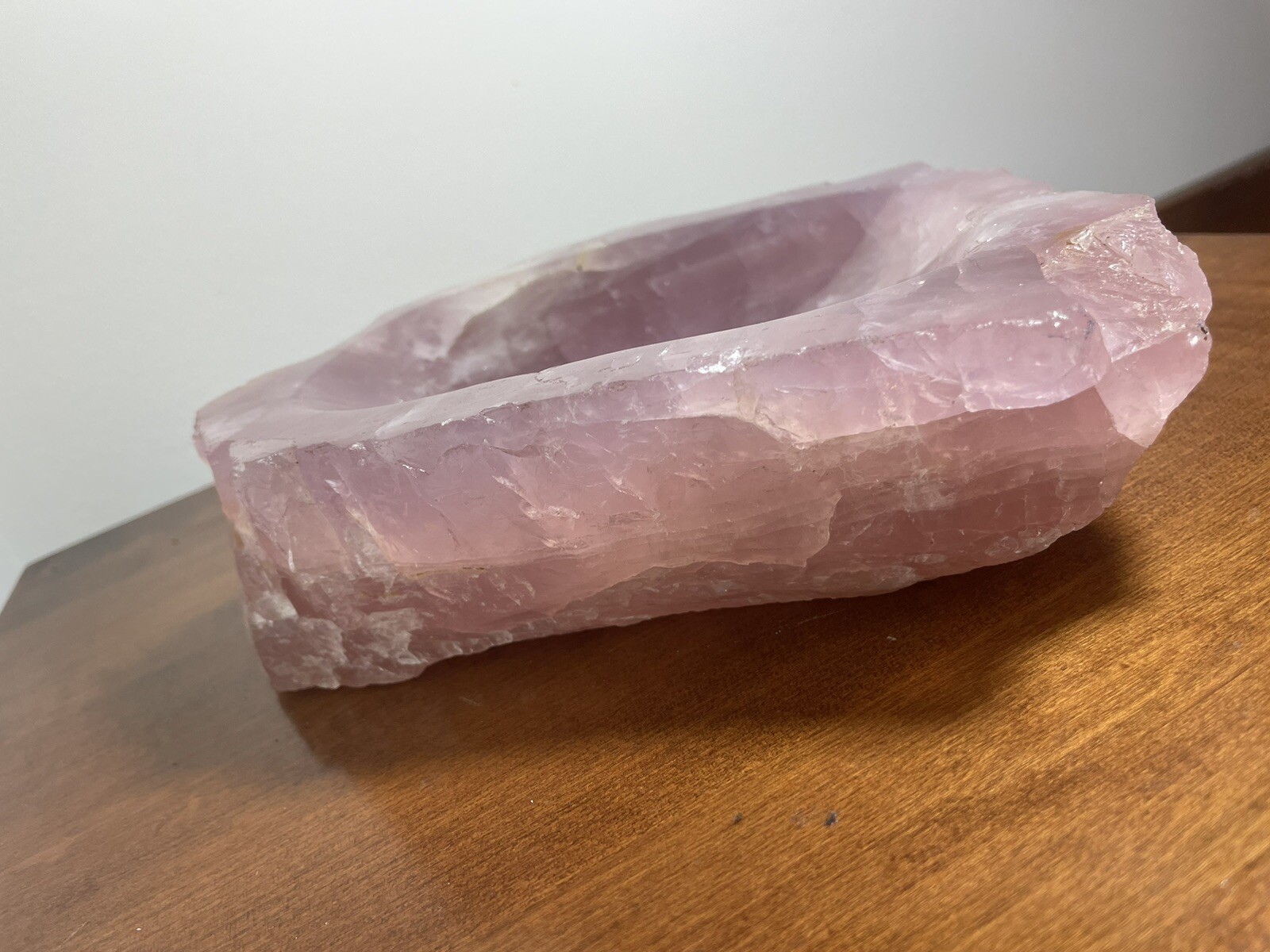 6.7LB 8” Natural Rose Quartz  Bowl Quartz Crystal Healing Gift Natural Edges