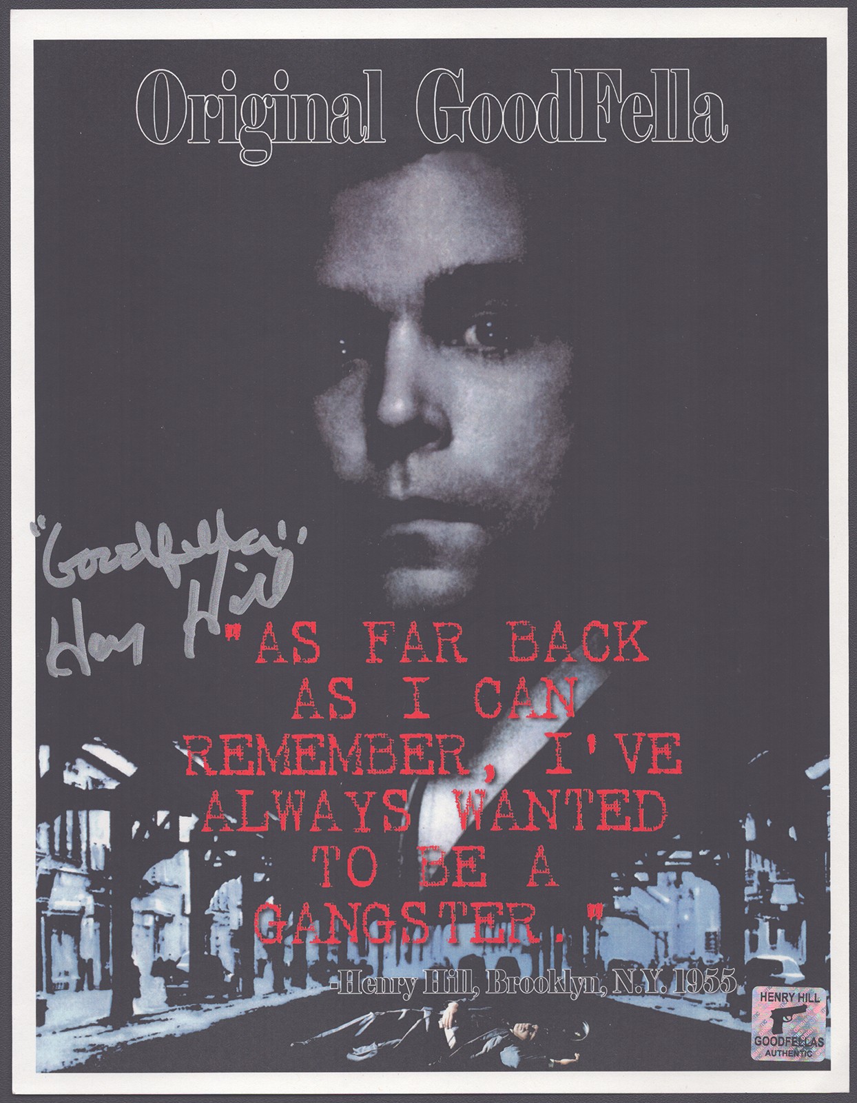 HENRY HILL - PRINTED PHOTOGRAPH SIGNED IN INK