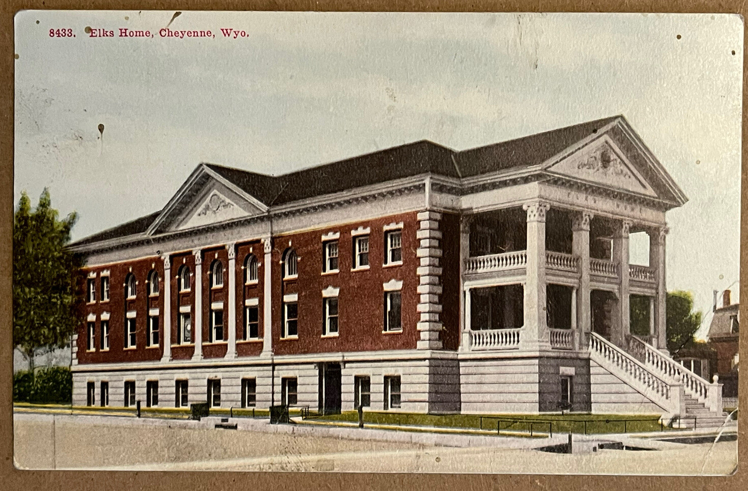 Cheyenne Wyoming Elks Home Vintage Postcard c1910