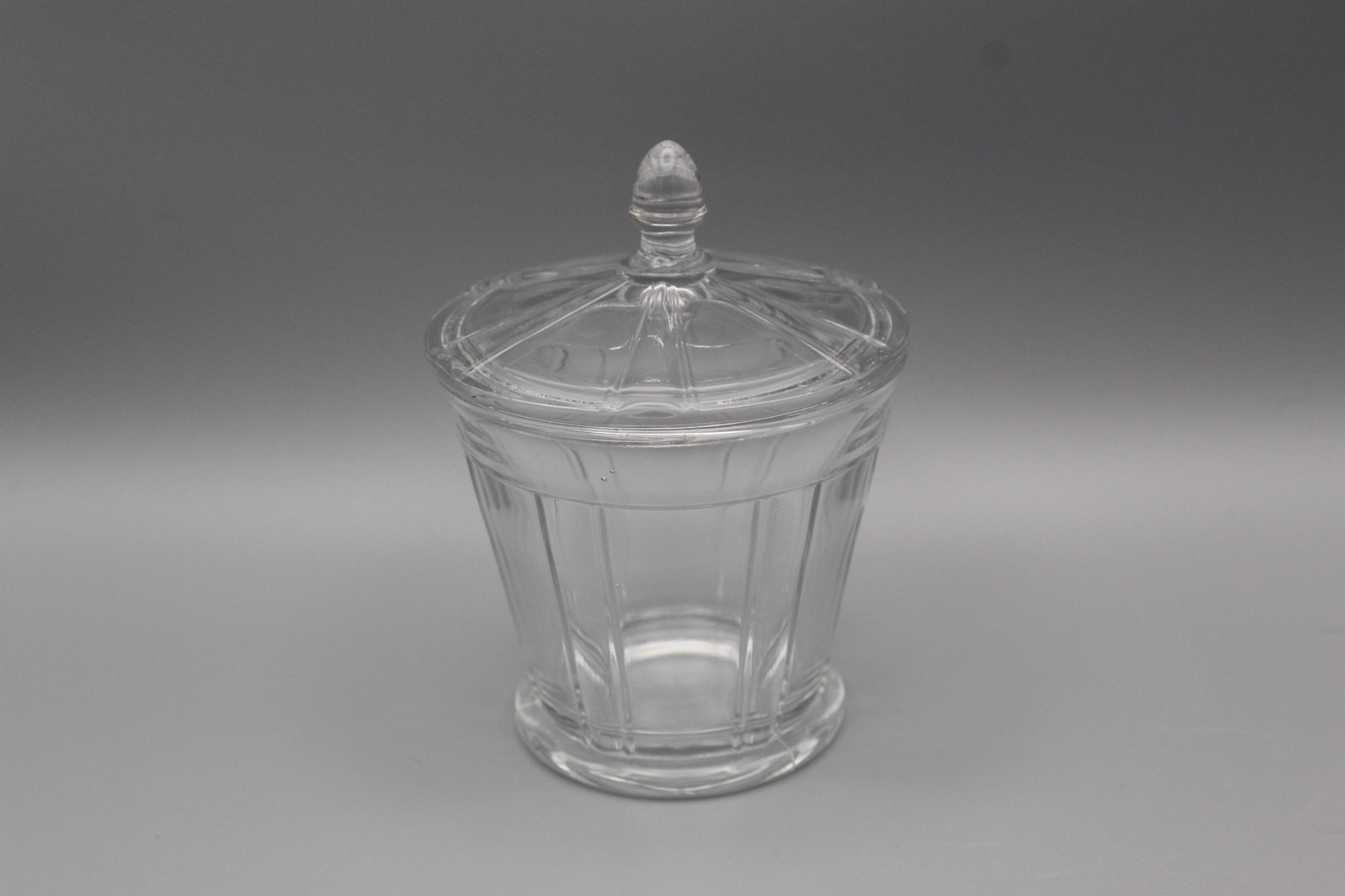 Antique Heisey Glassware Double Rib and Panel #417 Covered Sugar Bowl Jar