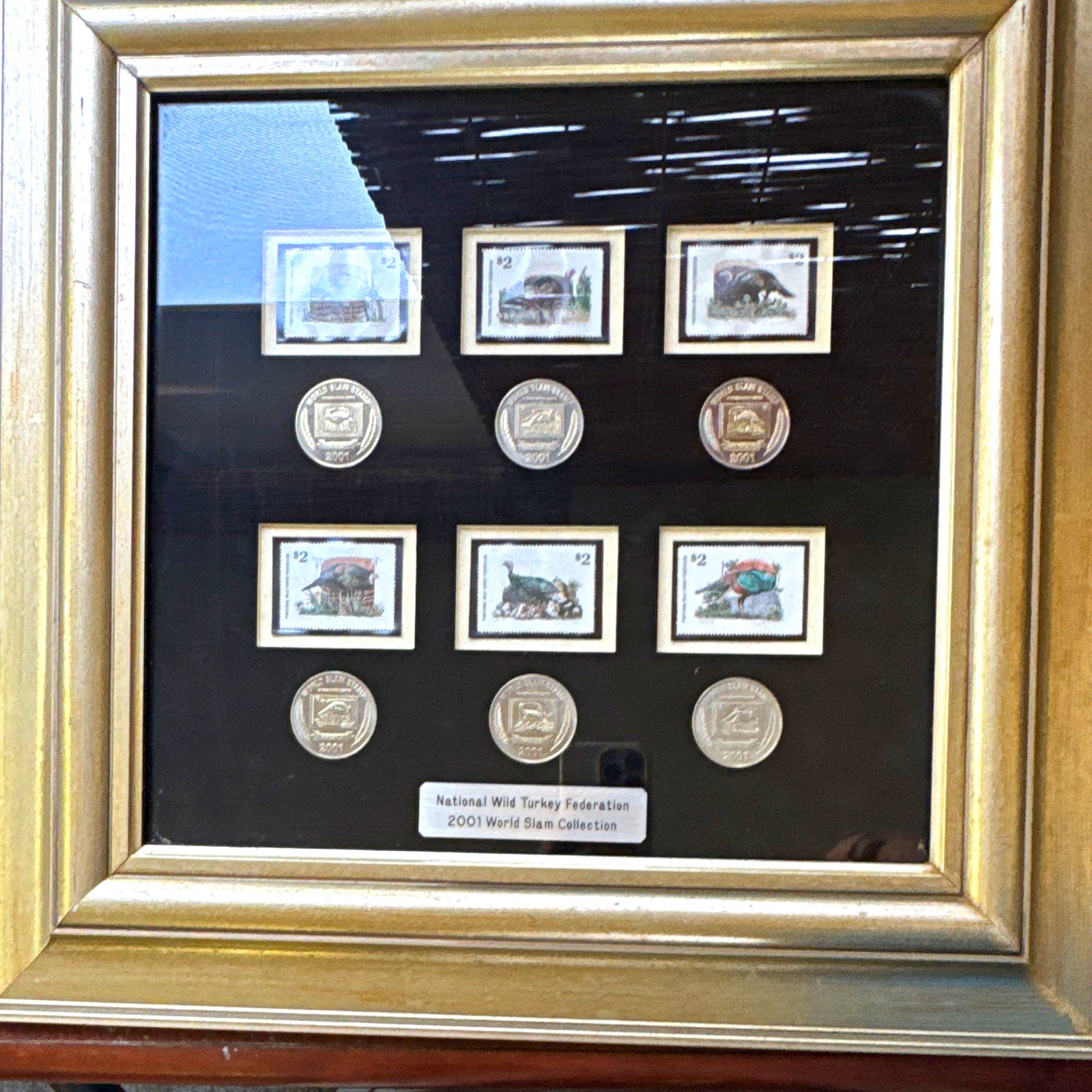 National Wild Turkey 2001 Slam Framed Turkey Stamps & Medallions