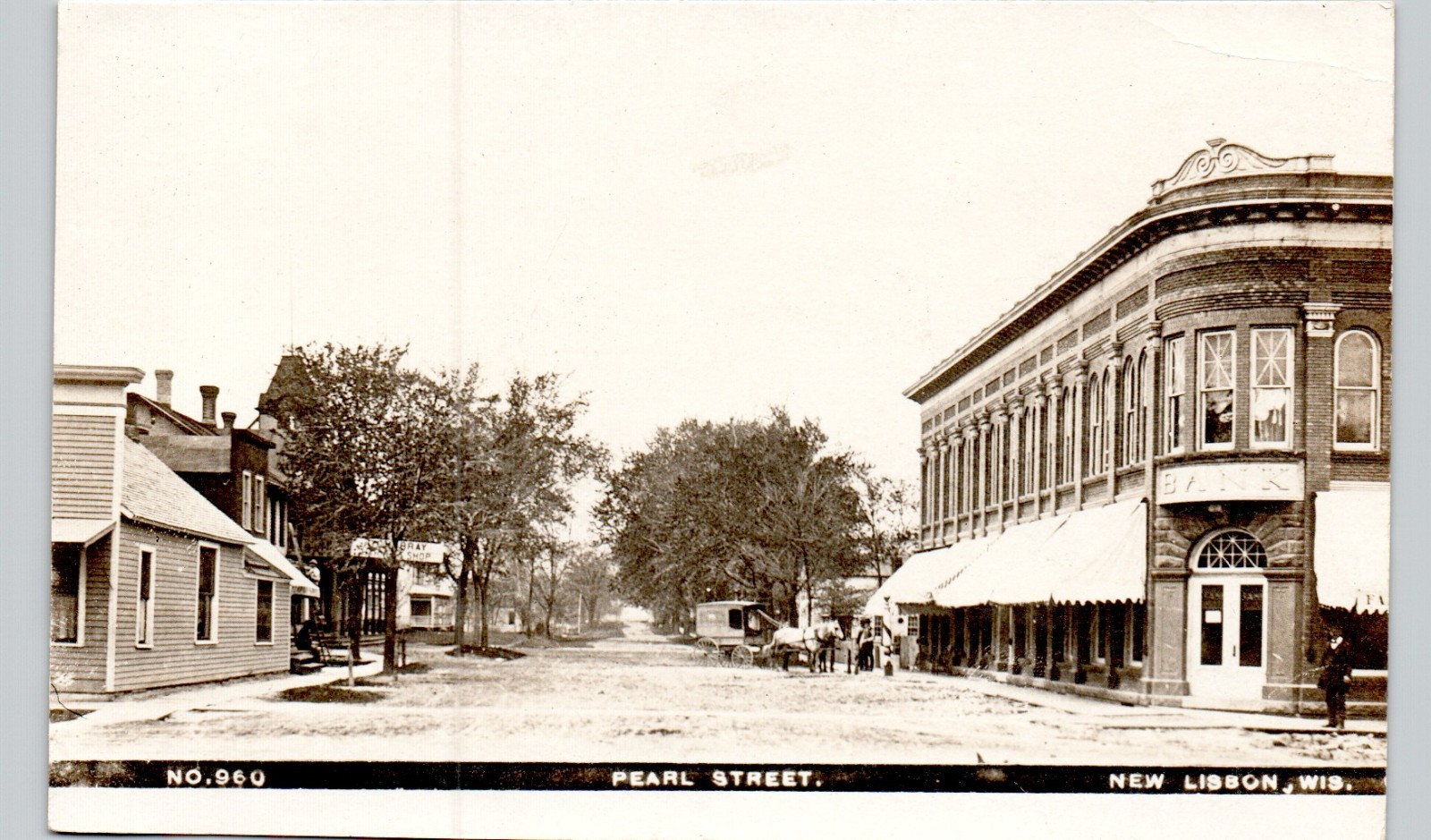 PEARL STREET new lincoln, wi c1910 postcard wisconsin real photo rppc downtown